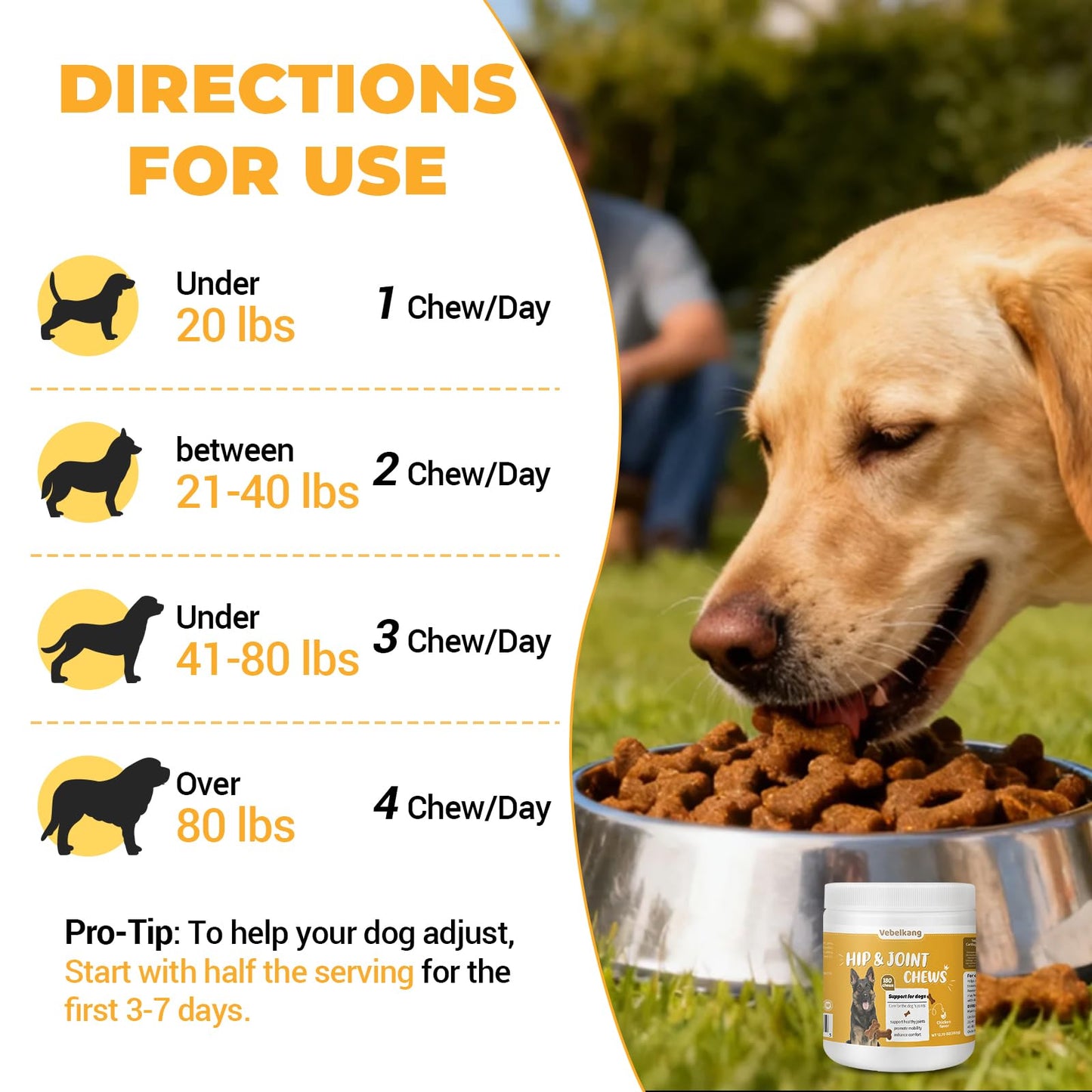 180 Chews Glucosamine Chondroitin Joint Chews for Dogs, Chicken Flavor 13 in 1 with Glucosamine, Chondroitin, MSM, Omega-3 Support Hip & Joint Support - Joint Pain Relief Flavored Fit All Breed