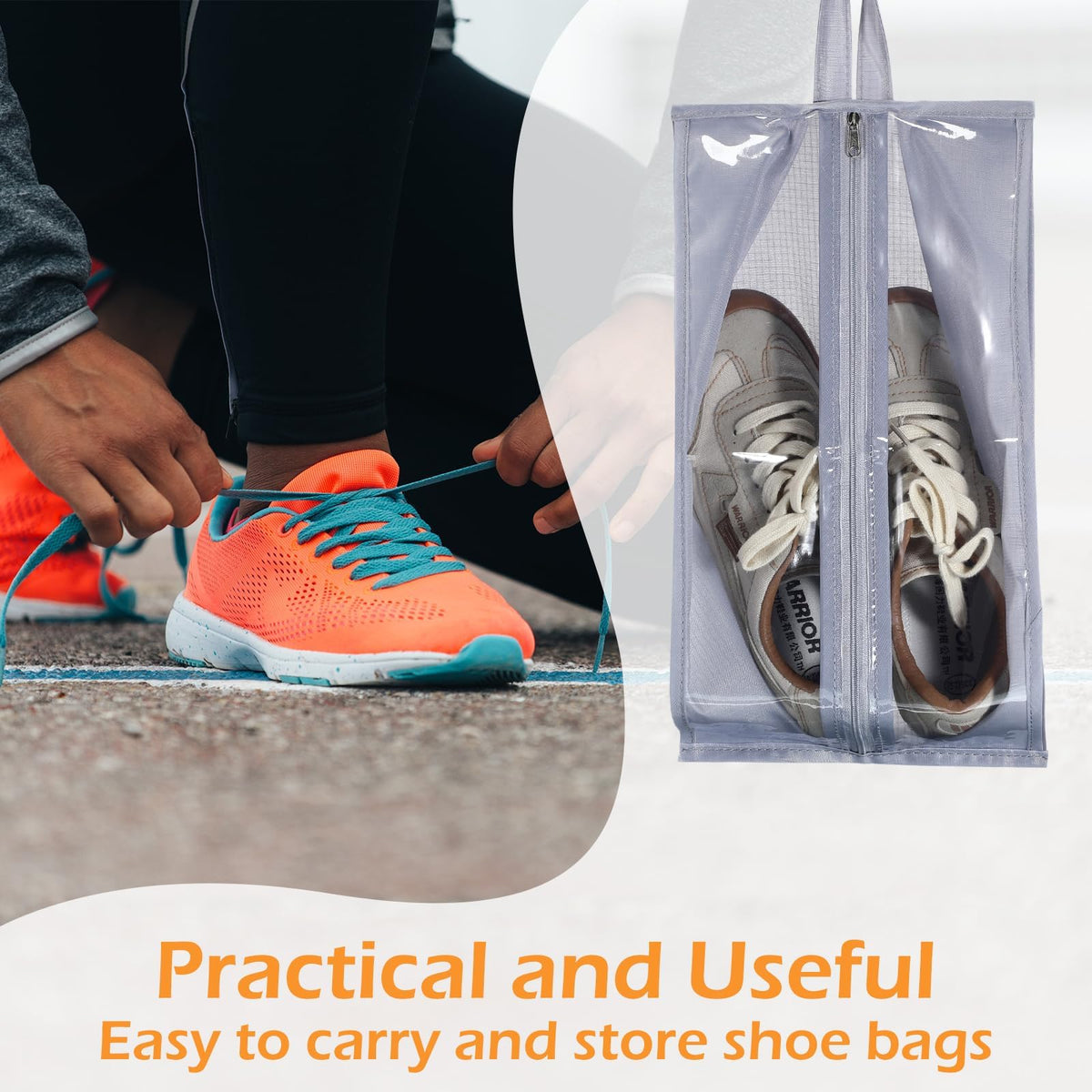 KASTWAVE 20 Pcs Shoe Bags for Travel Waterproof Sneaker Bag Multi Color Shoe Carrier with Zipper Portable Shoe Pouch for Men Women