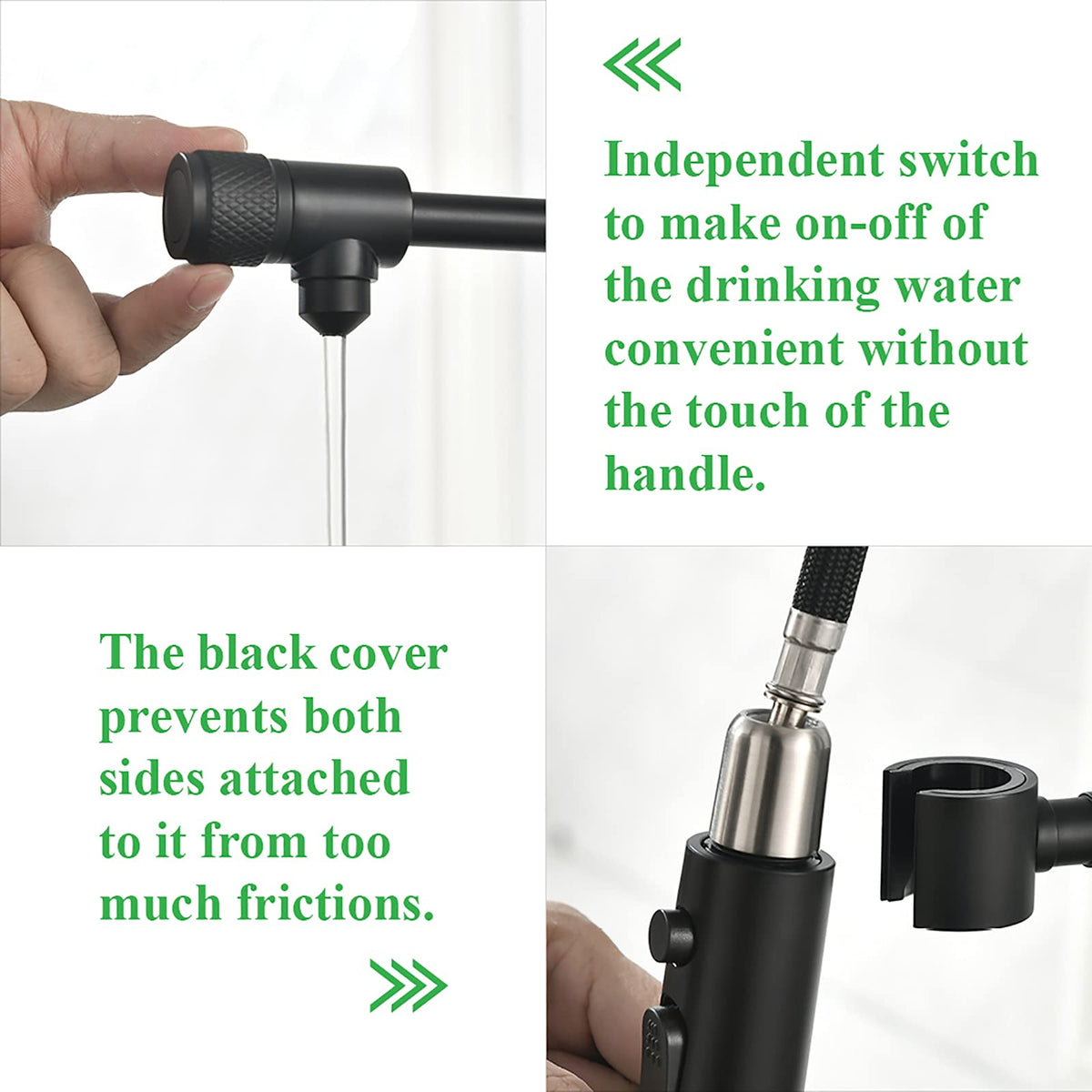 Drinking Water Faucet, Kitchen Faucet, Kitchen Sink Faucet, Water Filtration Faucet, Sink Faucet, Pull-Down Kitchen Faucets, Bar Water Filter Faucet, Matte Black, Stainless Steel, PB1030