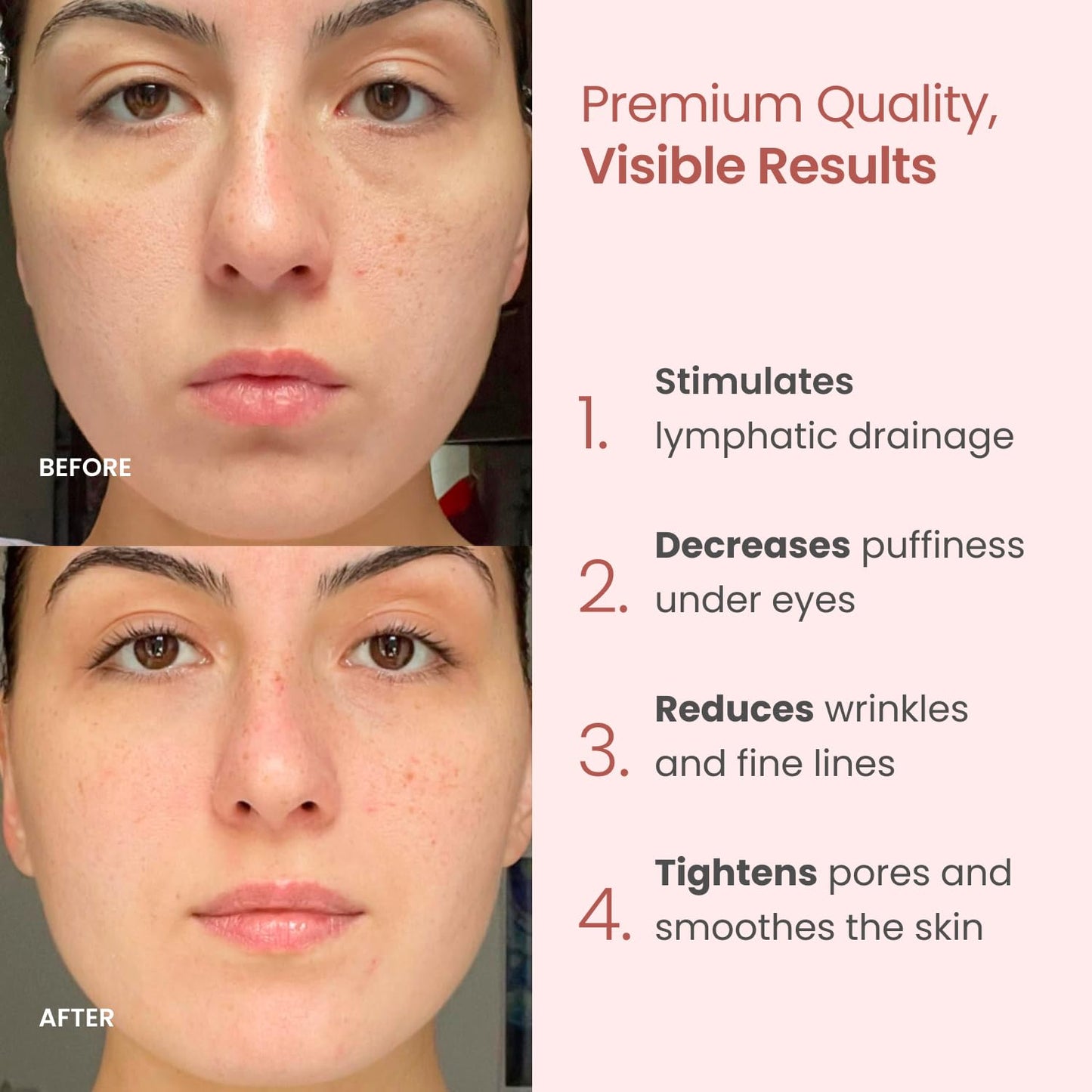 PLANTIFIQUE Face Roller and Gua Sha Rose Quartz Certified | Gifts | Guasha Tool for Face | Jawline Shaper | Your Skin Care Routine - Medaid International