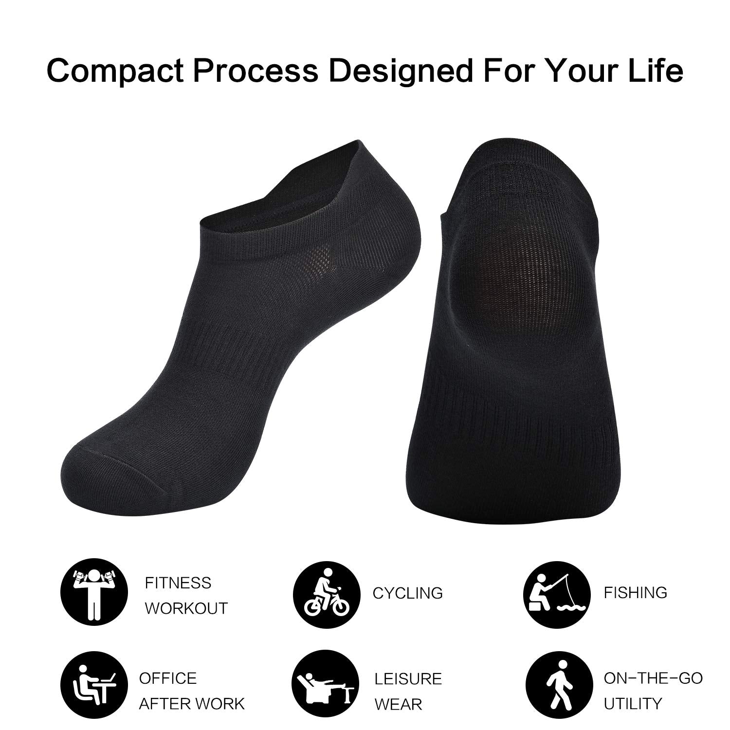 ATBITER Ankle Socks Womens and Men Thin Athletic Running Low Cut No Show Socks With Heel Tab 6/10-Pairs - Medaid International