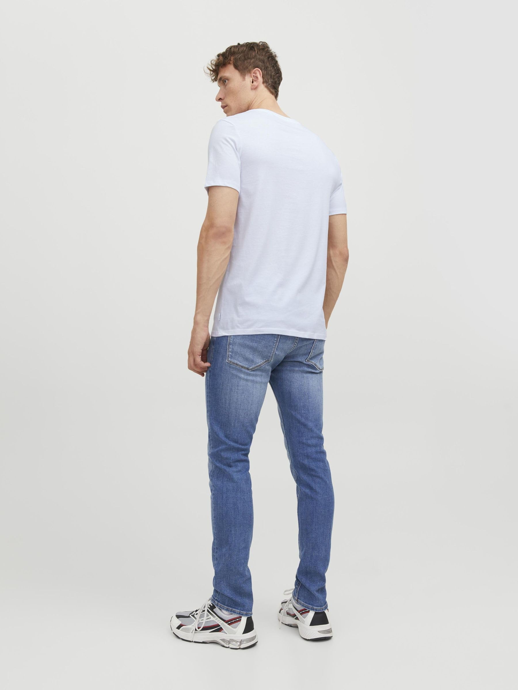 Jack & Jones Mens 2 Pack Crew Neck Cotton T-Shirts White X-Large - Medaid International