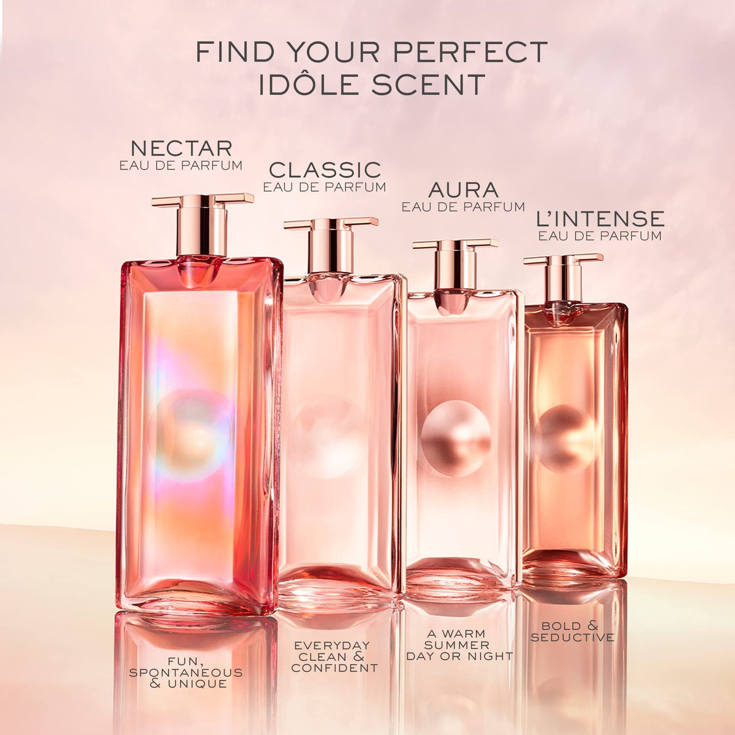 Lancôme Idôle Aura Eau de Parfum - Long Lasting Fragrance with Notes of Rose, Jasmine & Salted Vanilla - Sunny & Floral Women's Perfume - 0.34 Fl Oz - Medaid International