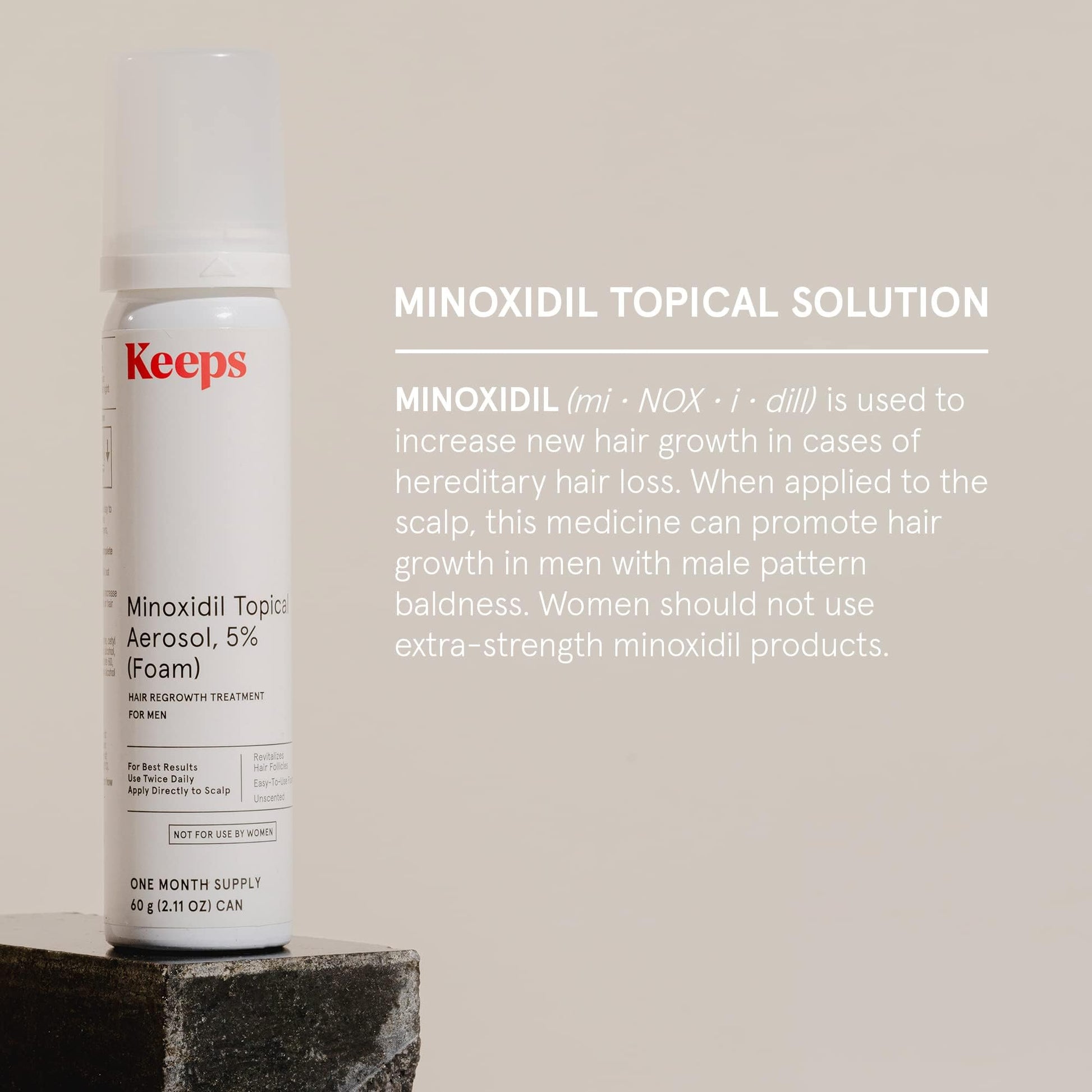 Keeps Extra Strength Minoxidil for Men - 5% Minoxidil Foam Hair Loss & Regrowth Treatment for Thinning & Bald Spots - Clinically Proven Hair Growth Products - Unscented Topical Aerosol Foam - Medaid International