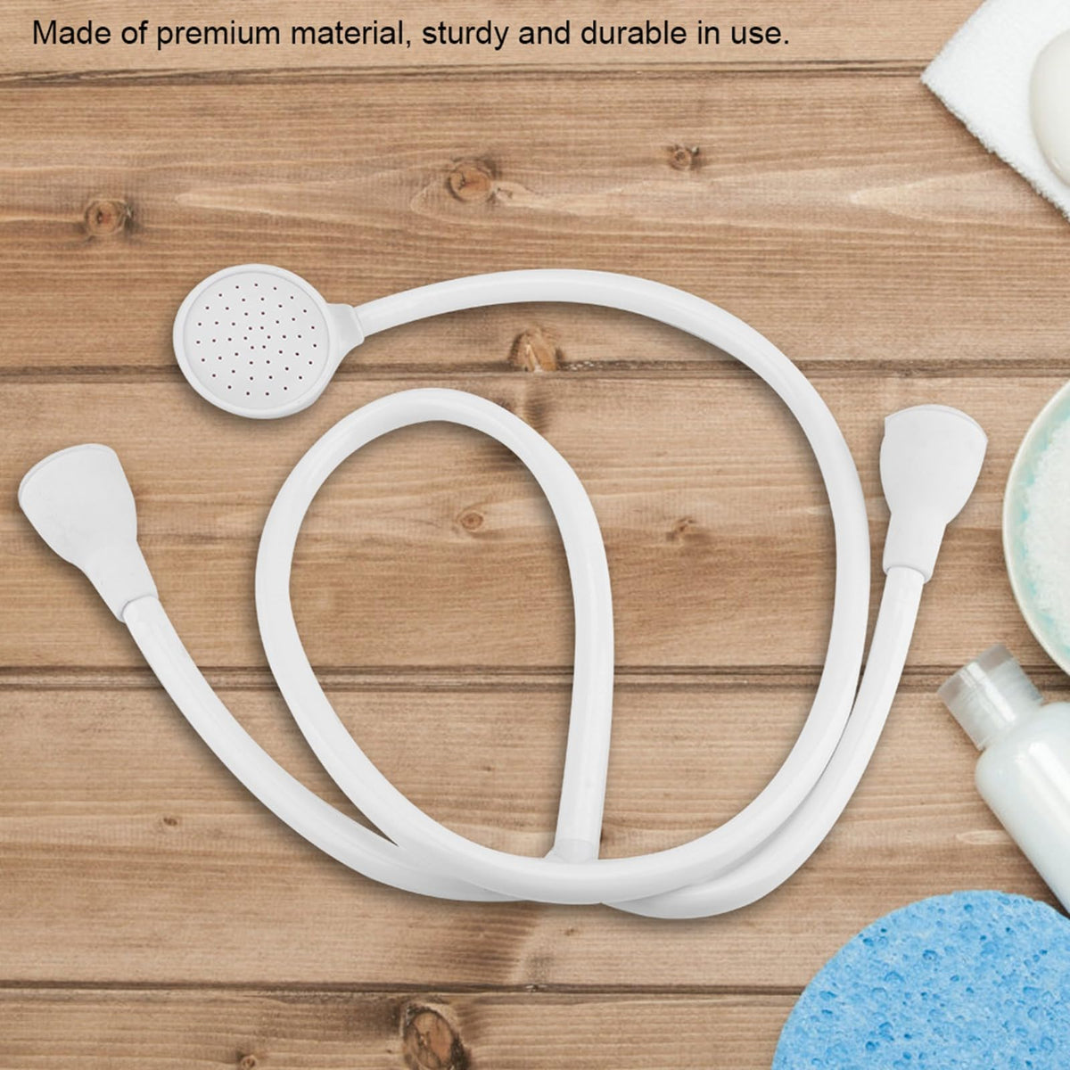 Double Tap Push on Bath Shower Head and Hose Hairdresser Shampoo Spray Pet Cleaner Set Sink Hose Attachment