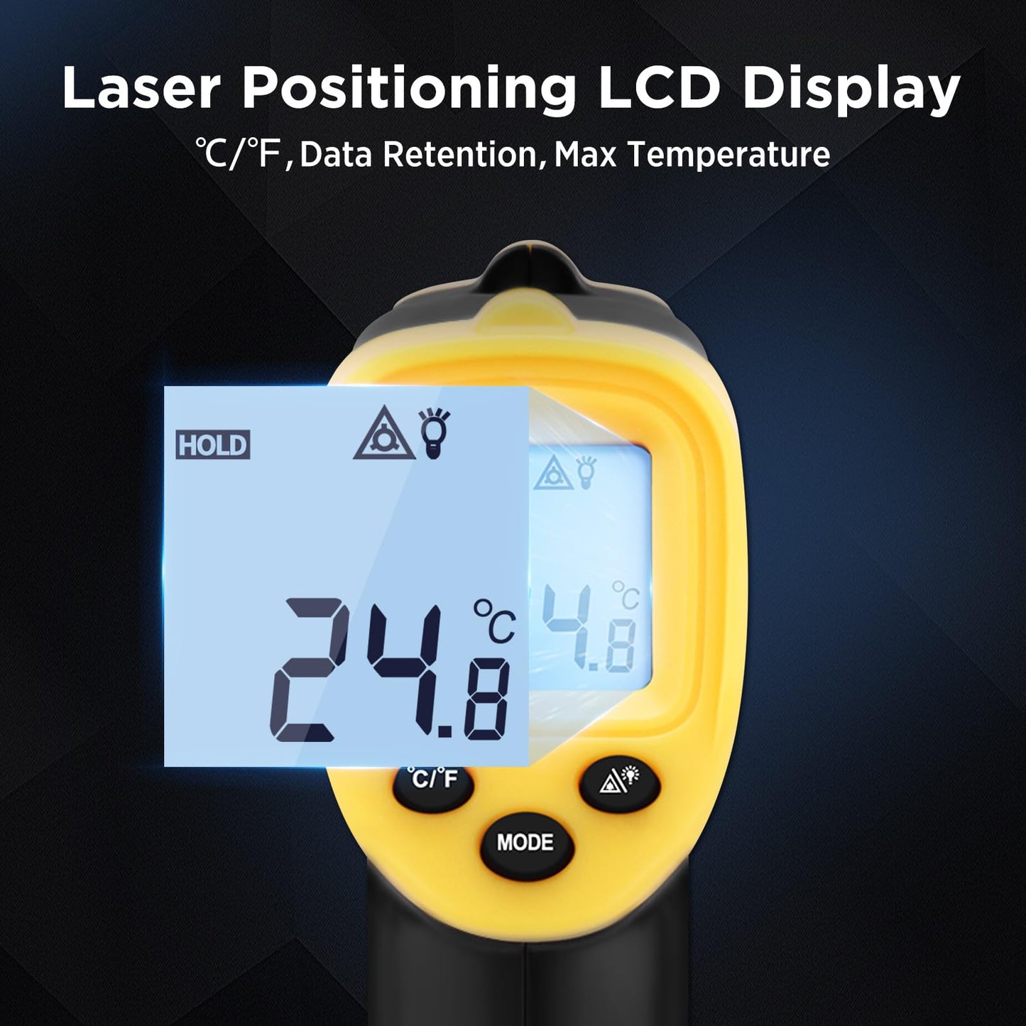 Sanliang Infrared Thermometer Laser Temperature Gun -58℉ to 1112℉ with Adjustable Emissivity & Max and Min Measure Laser Digital IR Thermometer Gun Temp IR Surface Tool Heat Temp Gun for Cooking. - Medaid International