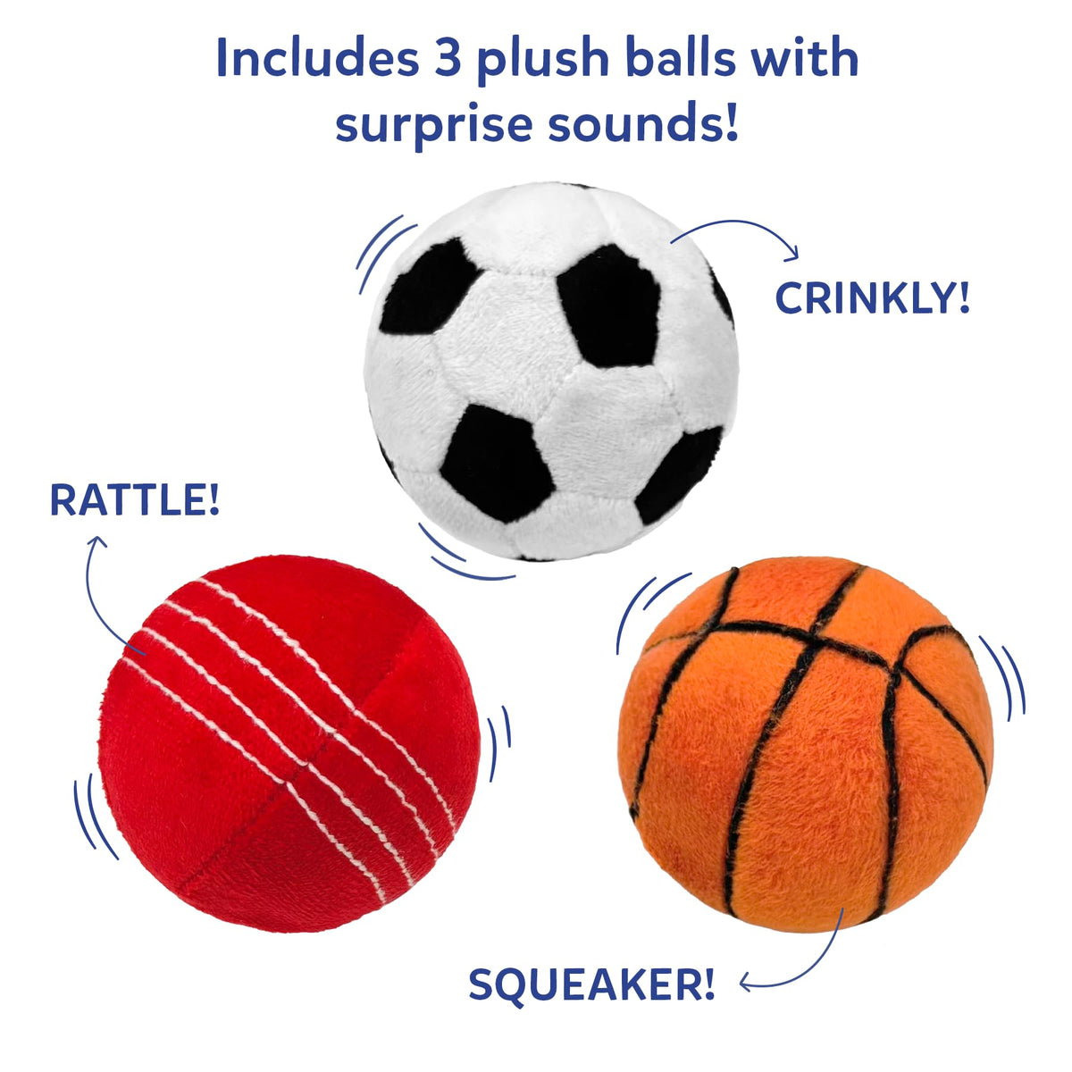 Skillmatics Plush Sports Bag Playset (3 Pc) – Soft Sensory Balls