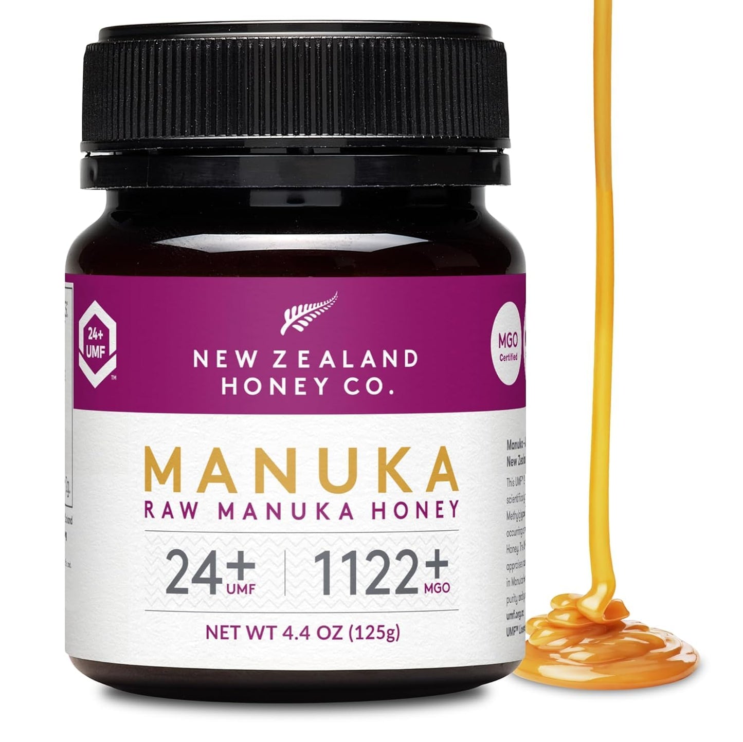 New Zealand Honey Co. Raw Manuka Honey UMF 24+ / MGO 1122+ | 4.4oz | 125g | Medical Grade Raw Honey - Medaid International