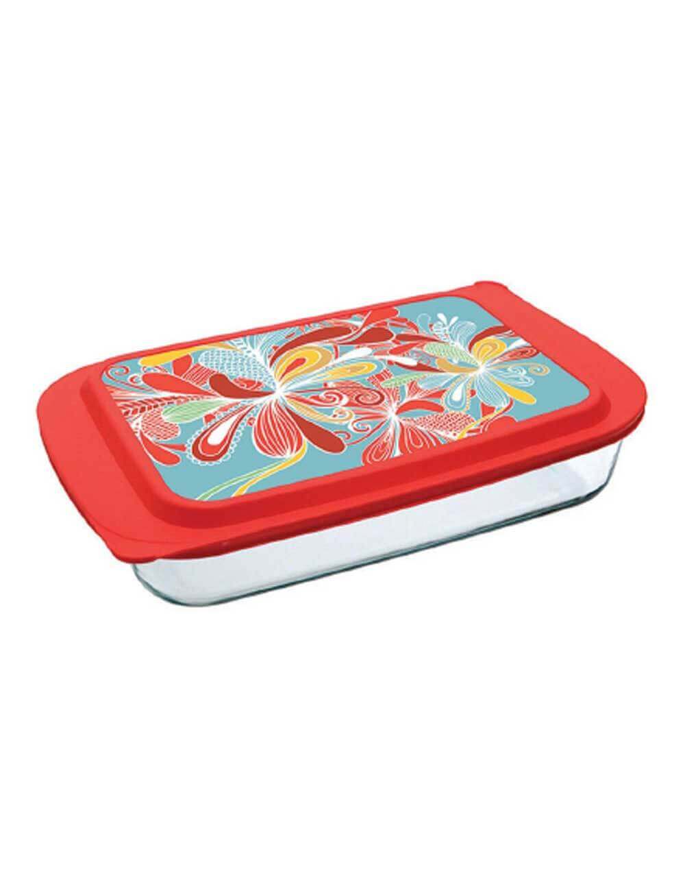 Marinex deep rectangular baking dish with plastic lid