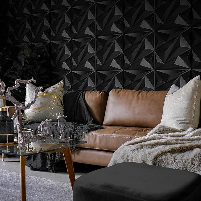 PVC 3D Black Diamond Wall Panels