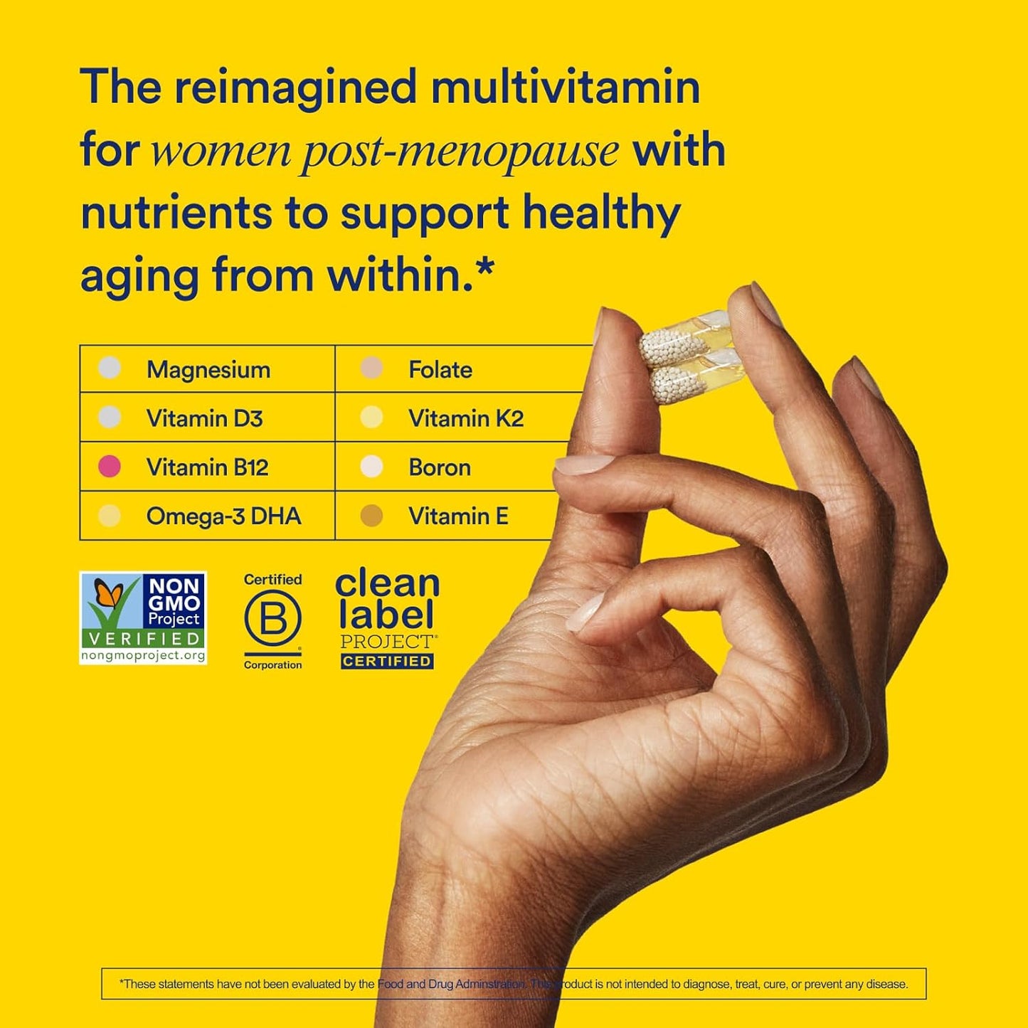 Ritual Multivitamin for Women 50+, Menopause Supplements with Vitamin D3, K2 and Magnesium for Bone Support*, Omega-3 DHA, Vitamin B12, Non-GMO, Mint Essenced, 30 Day Supply, 60 Vegan Capsules - Medaid International