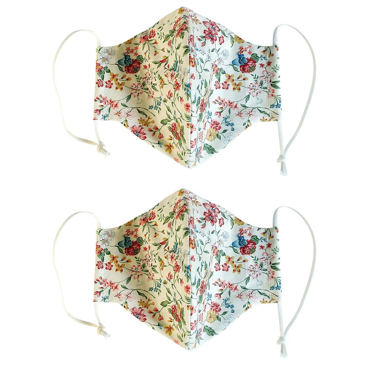 100% Cotton Korean Reusable Washable Adjustable Metal Strip Face Mouth Mask 2 Pack Double Layer Anti-Dust Fashion Outdoor Cloth Cover (Red Flower L) - Medaid International