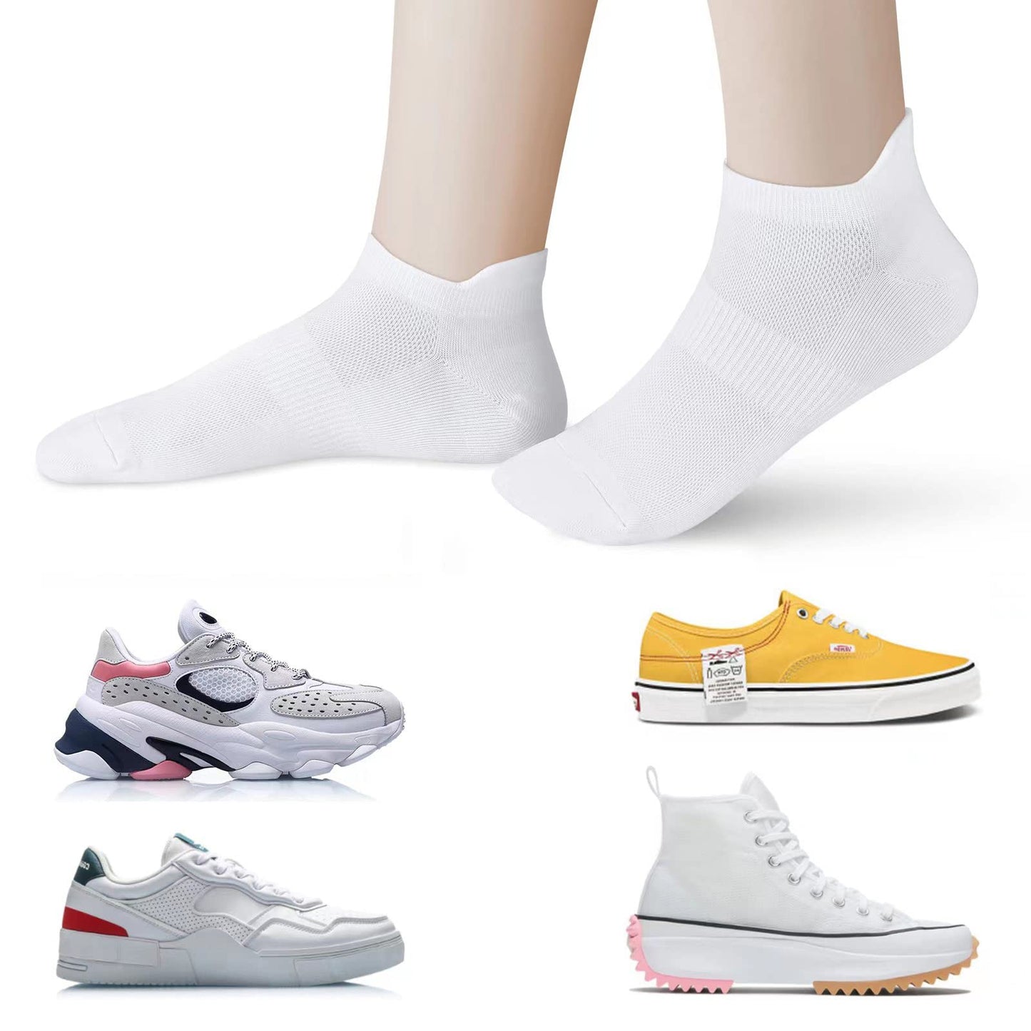 ATBITER Ankle Socks Womens and Men Thin Athletic Running Low Cut No Show Socks With Heel Tab 6/10-Pairs - Medaid International
