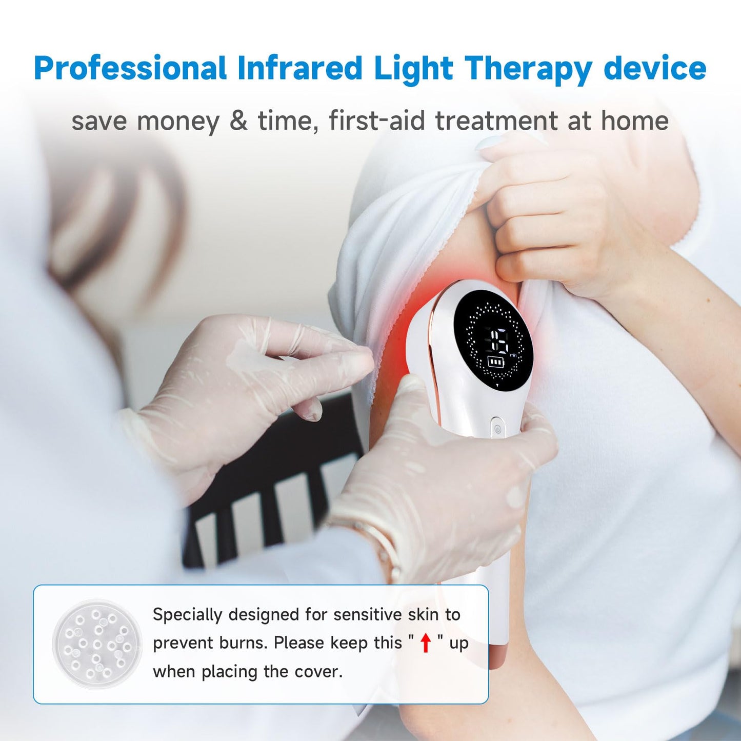pinfriy 13*650nm & 3*808nm Handheld LLLT Cold Laser Therapy Device for Human & Pets, Infrared Light Therapy for Neck Back Wrist Shoulder, Joint and Muscles Pain Relief with Protective Magnetic Cover - Medaid International