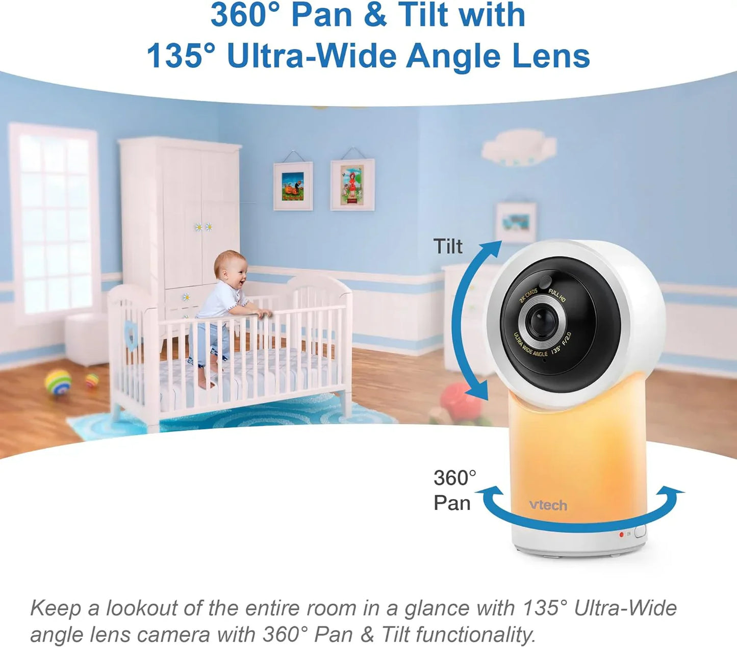 Vtech - RM5766HD 1080HD Monitor - Smart Wifi Remote Access - 360 Degree Pan&Tiltbaby