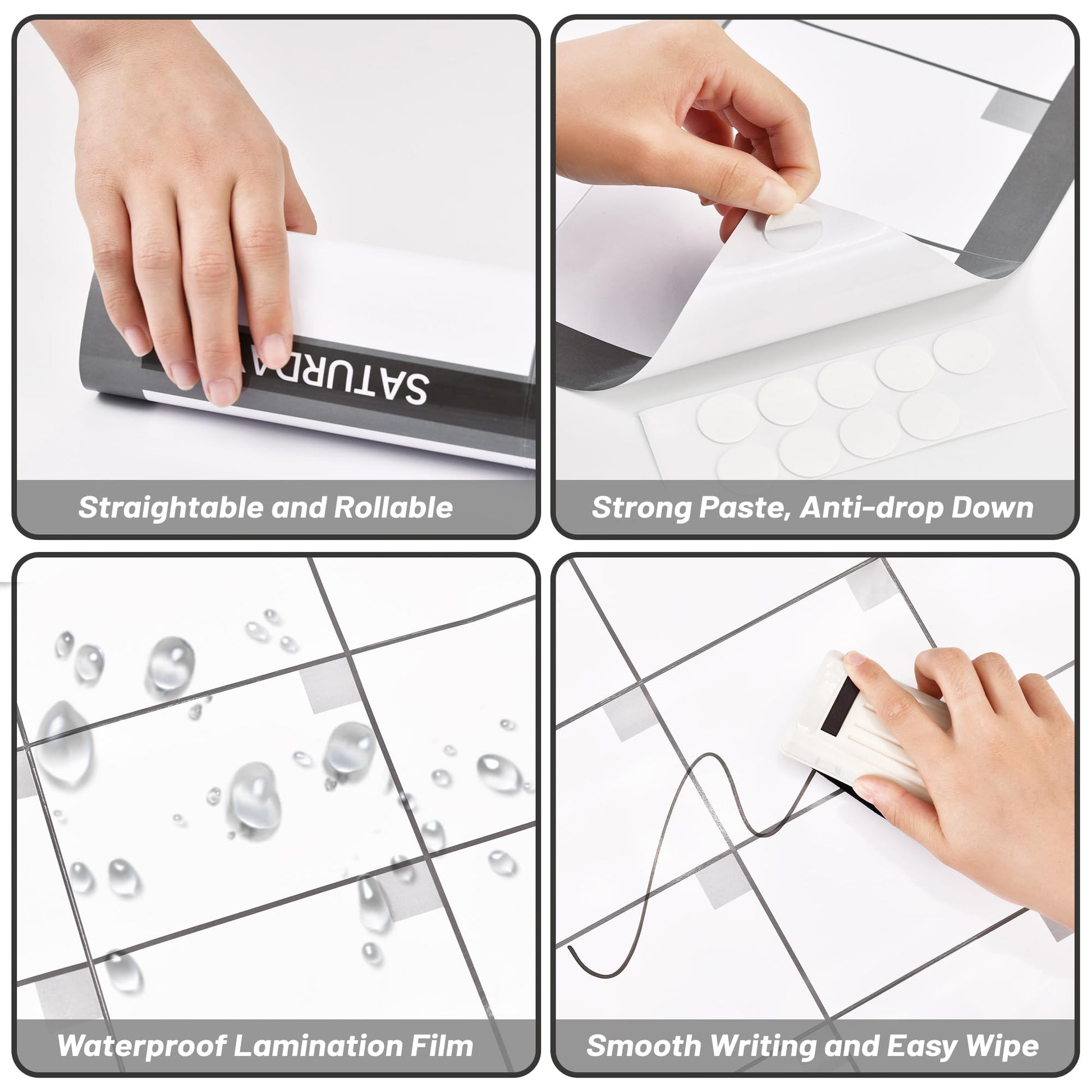 Large Dry Erase Calendar for Wall, Undated 1 Month Wall Calendar, 40" x 28" Erasable & Reusable Laminated Calendar, 10 Round Stickers, Great Layout Wall Calendar Monthly for Home Office School - Medaid International