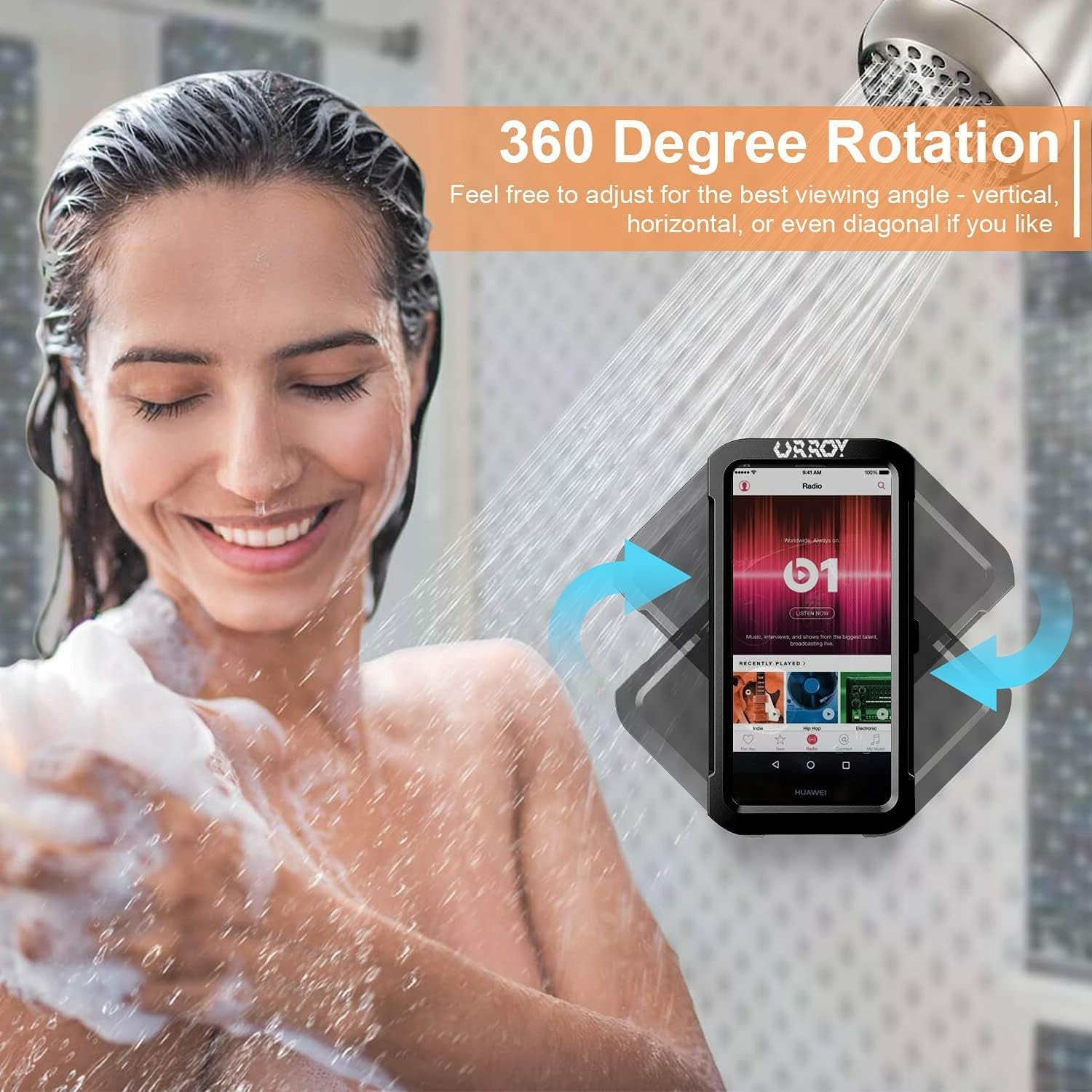Shower Phone Holder [360° Rotation], Waterproof Wall Mount Shower Phone Case - Medaid International