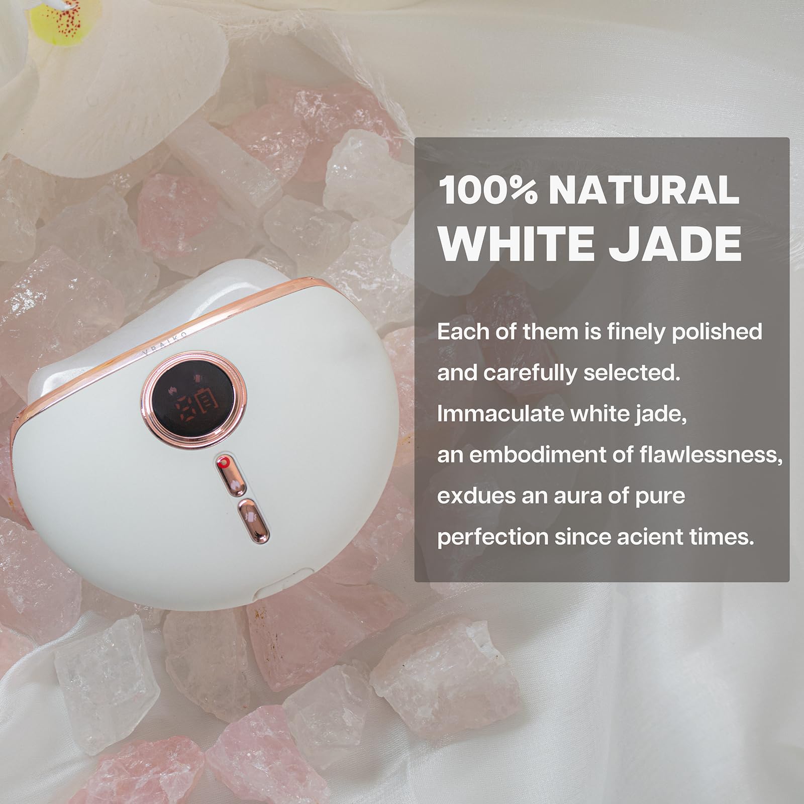 VRAIKO Aurora LED Gua Sha Device, Jade Stone Gua Sha Facial Tool with Heat and Vibration, Face Massager for Anti-Aging Wrinkles Puffiness Skin Rejuvenation and Toning (Aurora) - Medaid International