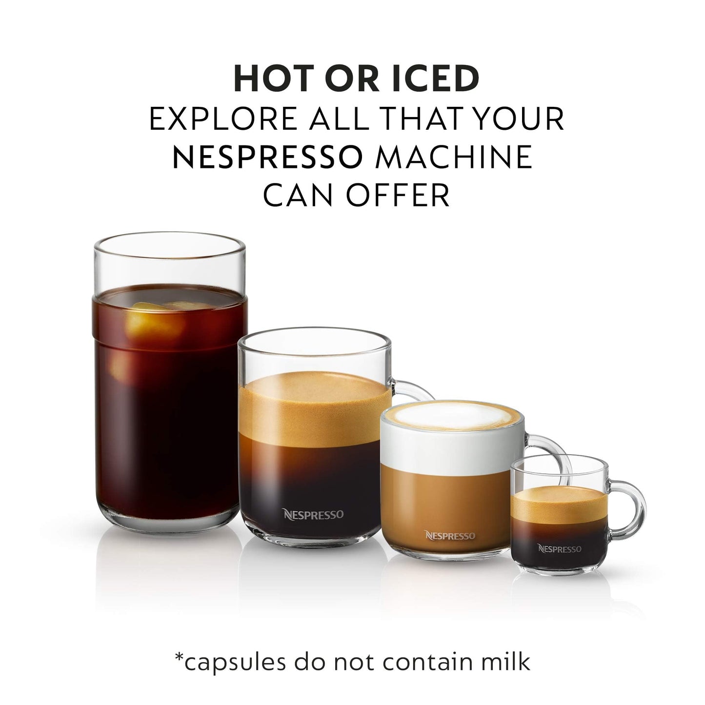 Nespresso Capsules Vertuo, Espresso Variety Pack, Medium and Dark Roast Espresso, 50-Count Espresso Pods, Brews 1.35oz.