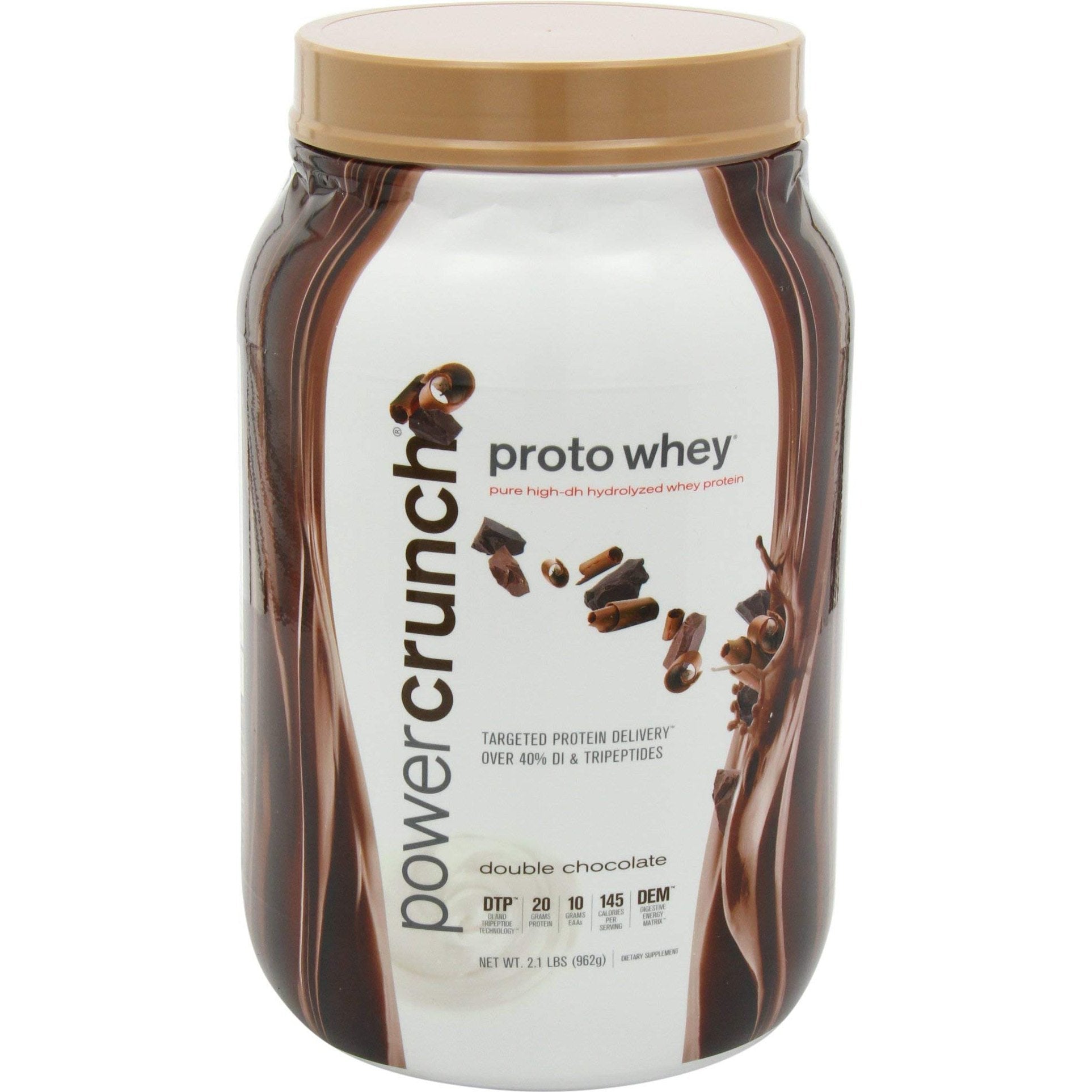 Power Crunch Whey Protein Powder, With Amino Acids, Protein Shakes with Delicious Taste, Double Chocolate, 2.1 LB - Medaid International