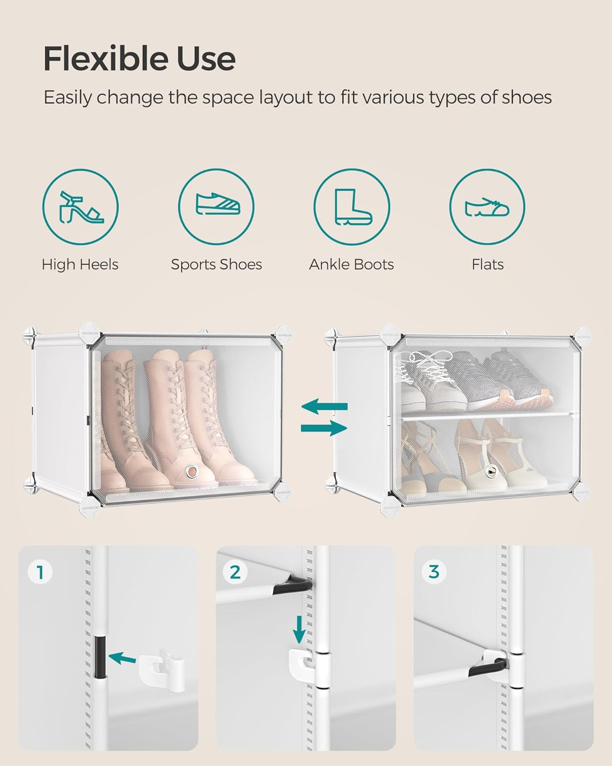 SONGMICS Interlocking Shoe Rack LPC032W01