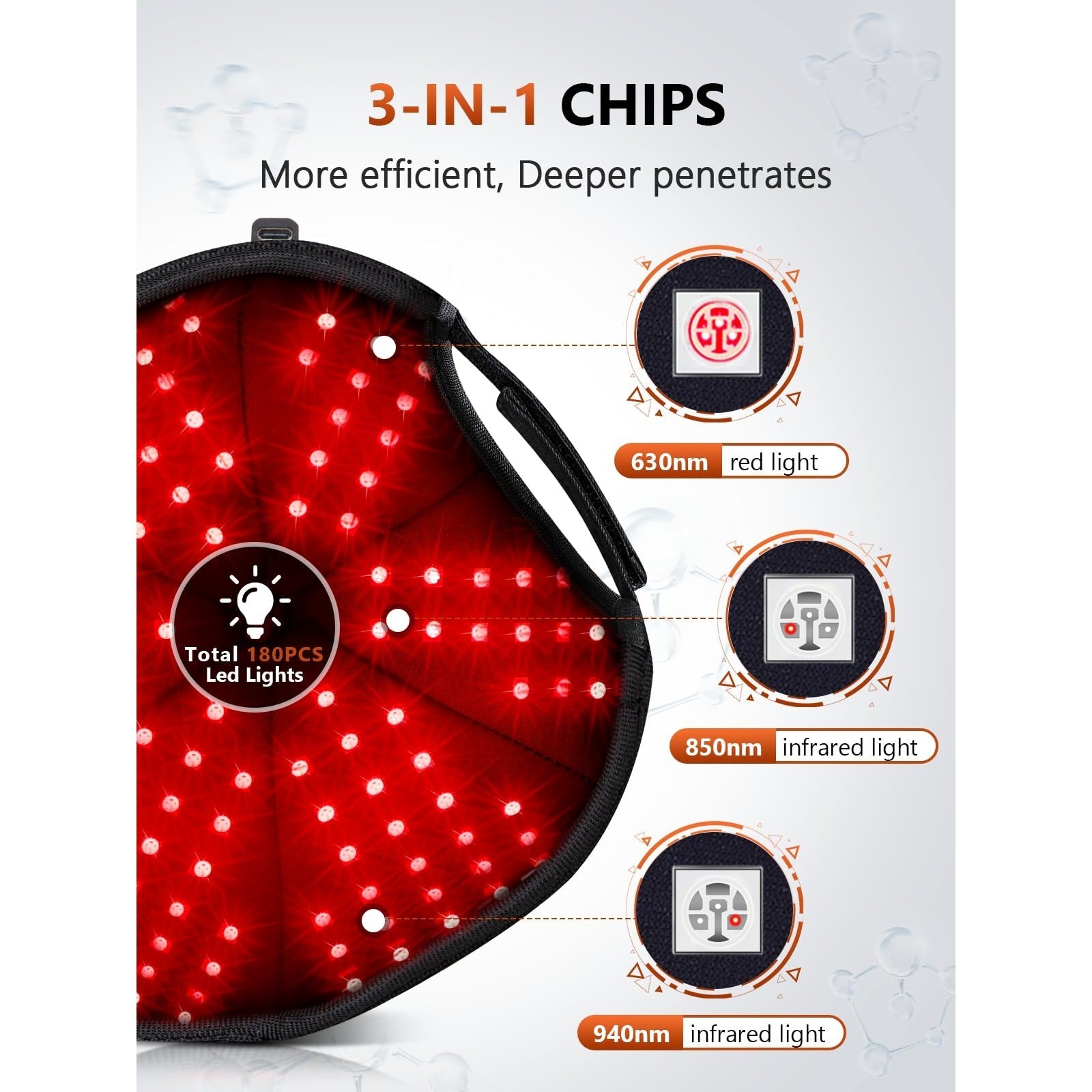 RELEXNOW Red Light Hair Growth Cap (LP-RJVGRW-BLK) - Medaid International