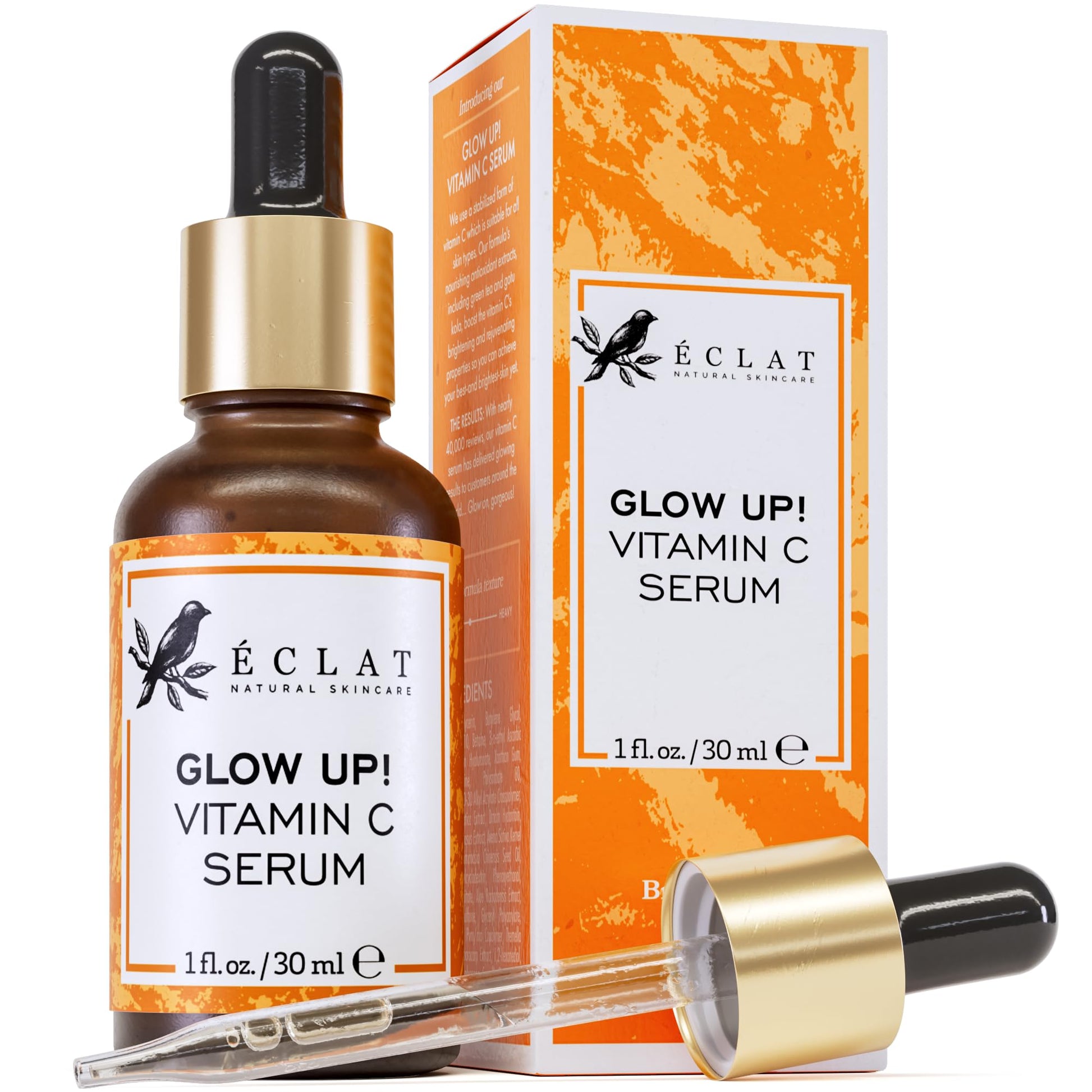 Eclat Skincare Vitamin C Face Serum - Skin Care for Dark Spots, Vitamin C Serum with Hyaluronic Acid, Ferulic Acid, & Vit E - Anti Aging and Skin Brightening, Pure Vit C Facial Care - 30 ml - Medaid International