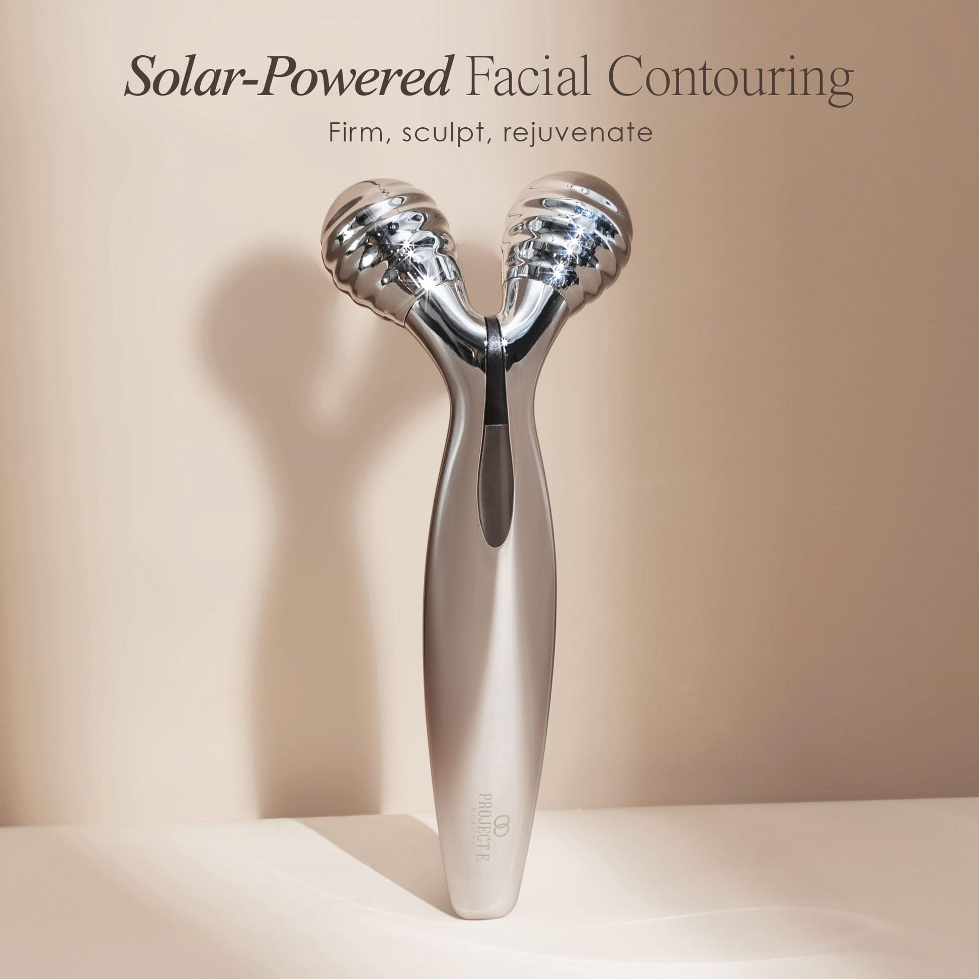 VORA Microcurrent Facial Roller by Project E Beauty | 3D Face & Body Massager | Instant Face Lift & V-Shape | Collagen Boost | Tightens Skin | Anti-Aging | Roller Tightens Skin | Solar Powered - Medaid International