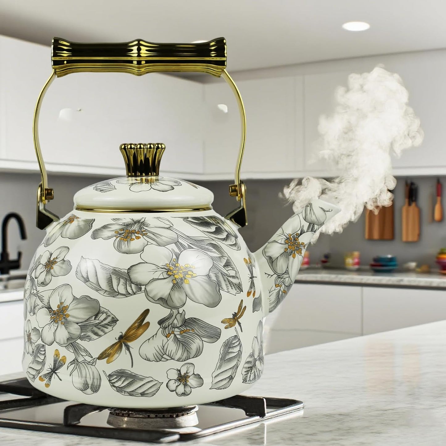 Vintage Enamel Tea Kettle