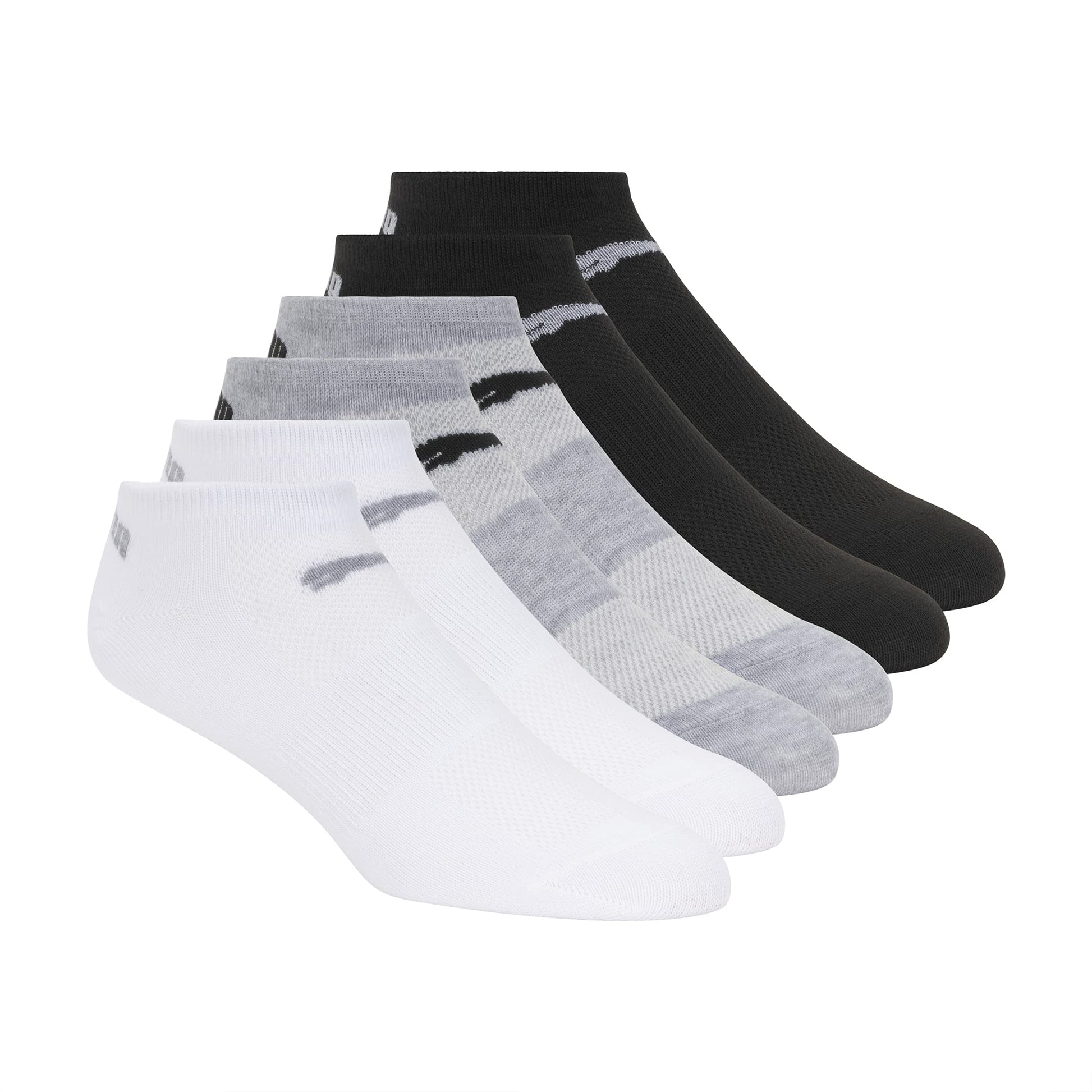 PUMA Womens 6 Pack Runner Socks, Grey White Black, 9-11 - Medaid International