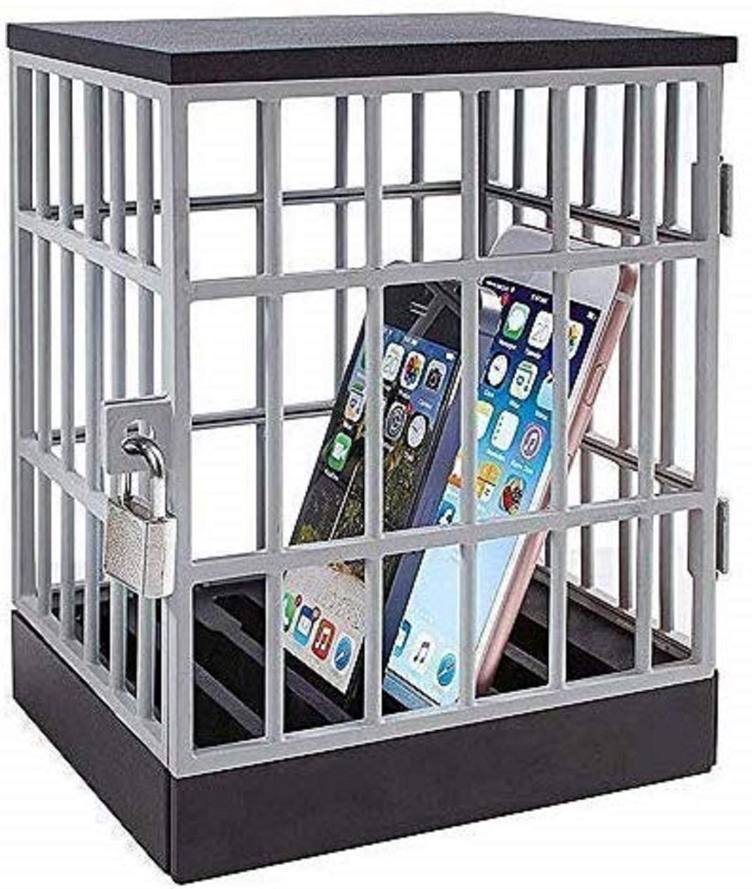 Mobile Phone Jail Cell Phones Prison Lock Up Safe Smartphone Stand Holders Classroom Home Table Office Storage Gadget -Family Time, Party Fun Novelty Gift Idea - Medaid International