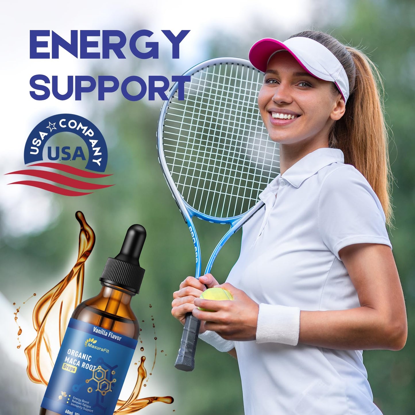 Maca Root Ashwagandha Liquid Drops - Maca and Ashwagandha Supplements with Goji Berry,Ginger Extract,L-Arginine and Magnesium Enhanced Energy 2 fl oz - Medaid International