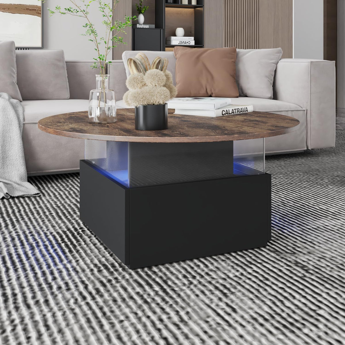 LED Modern Living Room Table with Storage