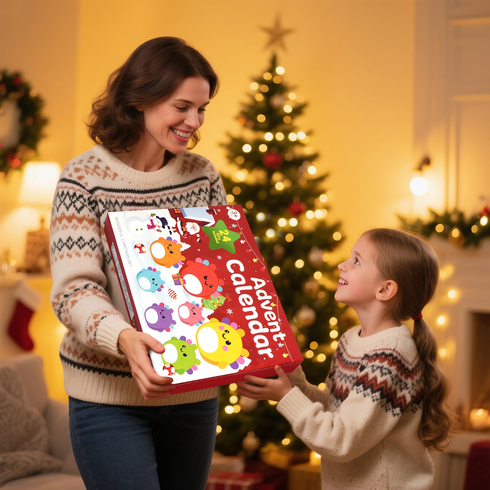 Advent Calendar 2025 - Christmas Countdown Calendars - 24 Days of Surprises with Mini Axolotl Plush Toys - Stuffed Animals Xmas Gifts for Kids Teens Girls Boys Toddler Party Favors - Medaid International