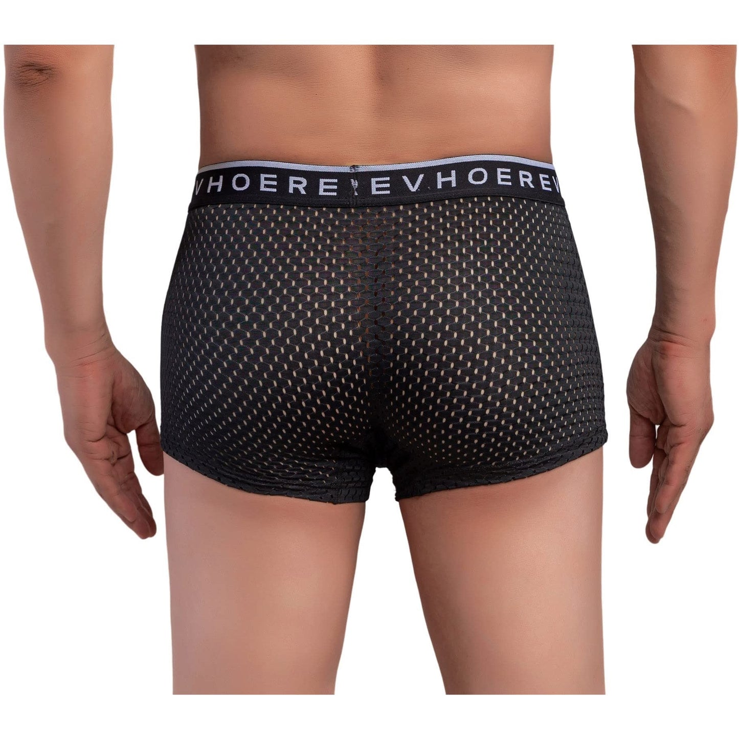 Hoerev Pack of 4 Mens Comfortable, Breathable Boxer With Mesh Holes,Black,L - Medaid International