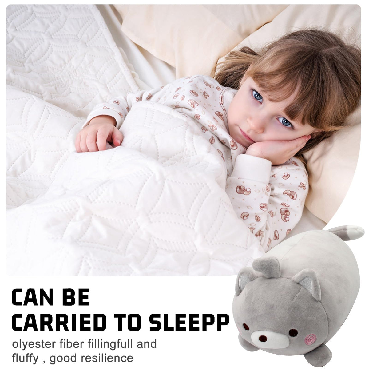 KASTWAVE Kids Travel Pillow - 2-in-1 Travel Pillow for Kids - Soft and Adorable Animals Reversible into a U-Shaped Neck Pillow for Airplane, Car, Train, or Bus