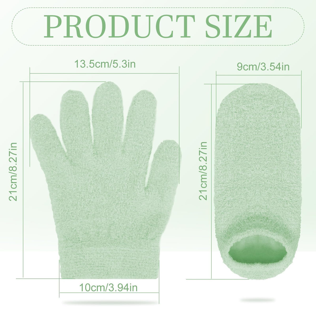 KASTWAVE Moisturizing Glove and Sock, Gel Spa Moisturizing Therapy Sock Glove, Soften Repairing Dry Cracked, Hands Feet Skin Care, Effective in Repair Dry and Chapped Hands and Feet Skin Care(Green)