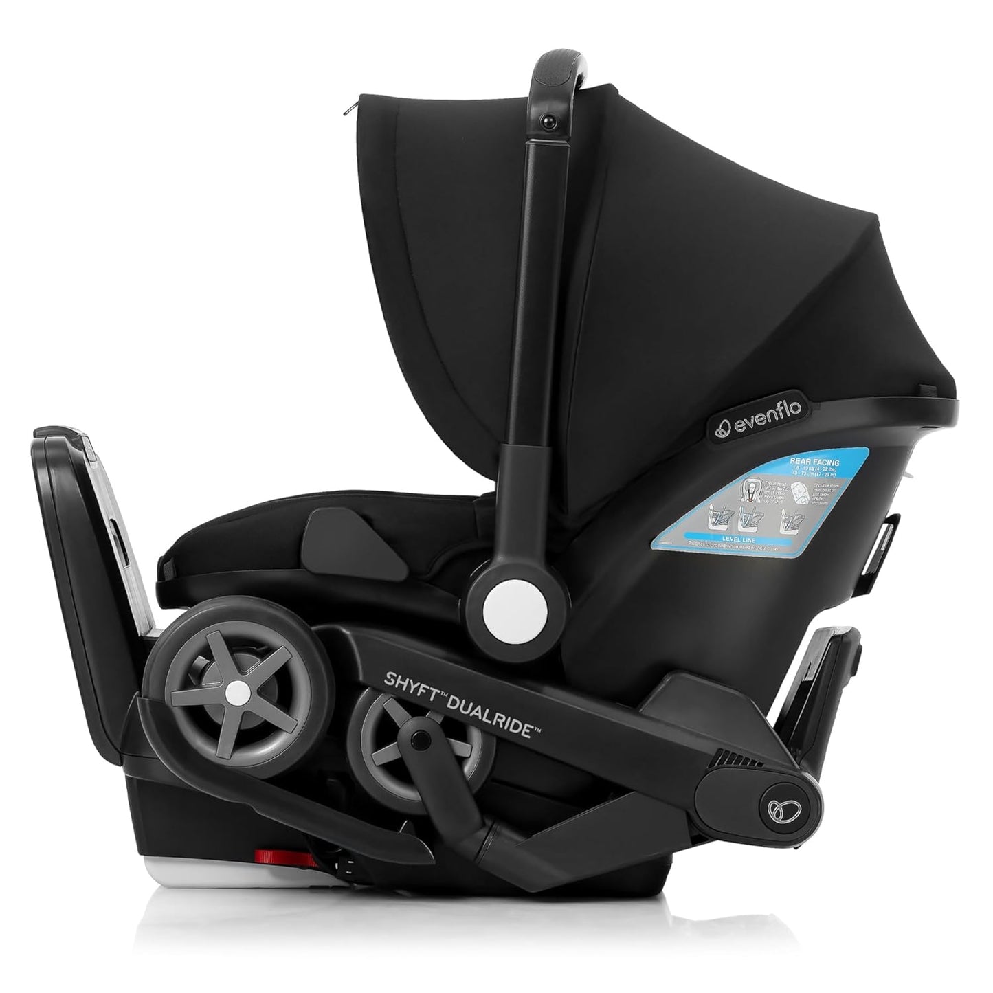 Evenflo® Shyft™ DualRide™ Infant Car Seat - Stroller Combo with Carryall Storage Beaufort Black