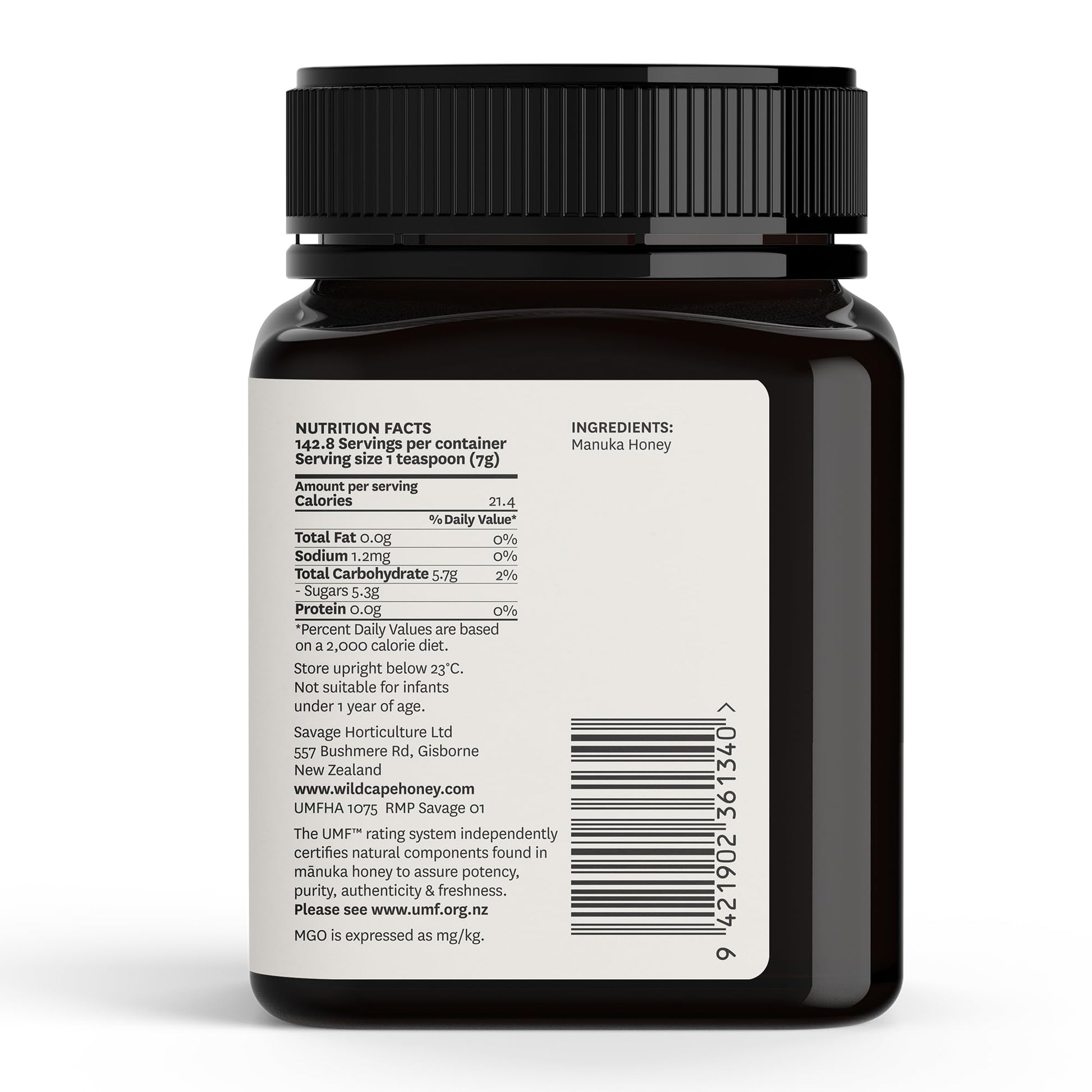 WildCape Manuka Honey Certified UMF 10+/MGO 263+ - 100% Pure, Raw, Unpasteurized, Non-GMO, Made in New Zealand - 35.2 oz (Pack of 1) - Medaid International