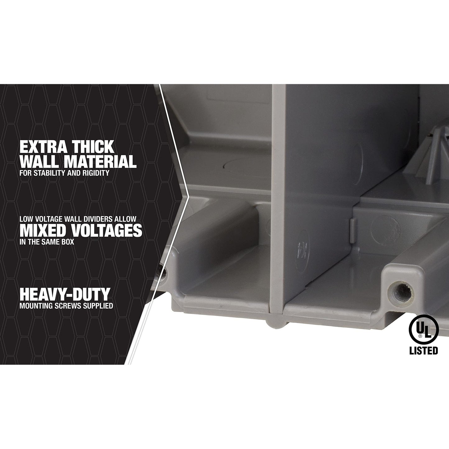 Southwire MSBMMT5G 5 Gang Multi Mount Device Box with Depth Adjustable; Heavy Duty 42lb ; Gray - Medaid International
