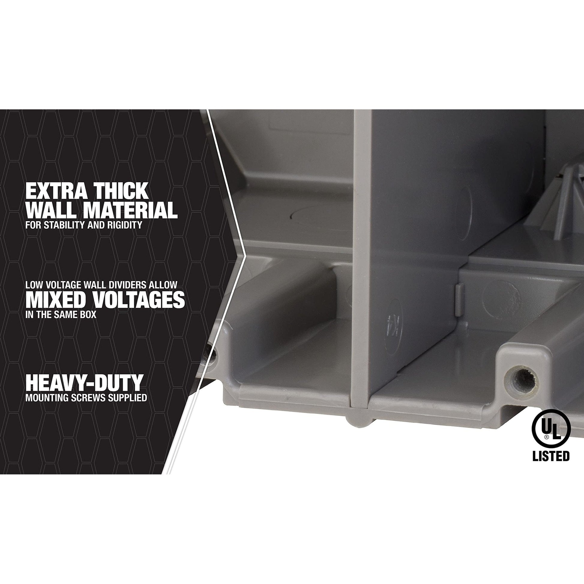 Southwire MSBMMT5G 5 Gang Multi Mount Device Box with Depth Adjustable; Heavy Duty 42lb ; Gray - Medaid International
