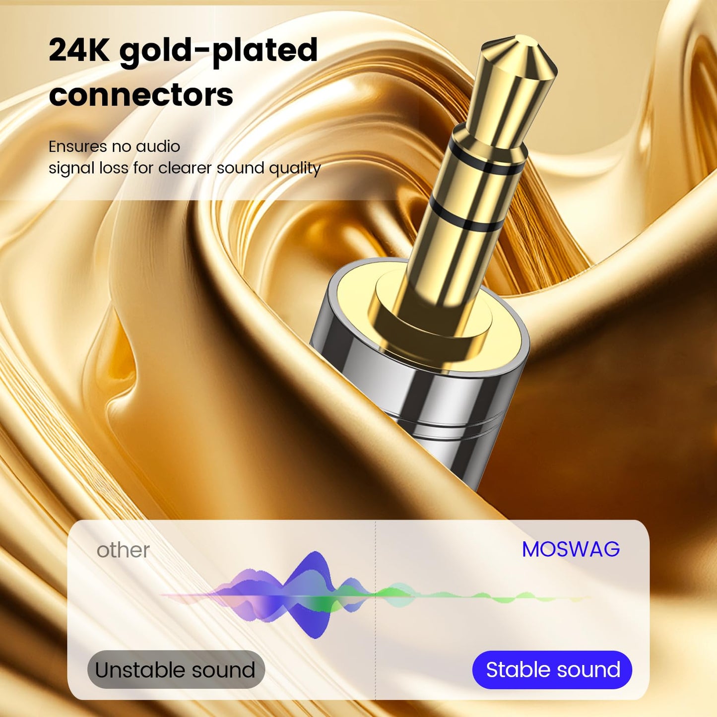 MOSWAG 3.5mm Male to 1/4'' Female Stereo Headphone Adapter, 3.5mm(1/8'') Plug Male to 6.35mm (1/4'') Jack Female Stereo Adapter for amplifiers, Mixing Console, Home Theater Devices, Electric Guitar - Medaid International