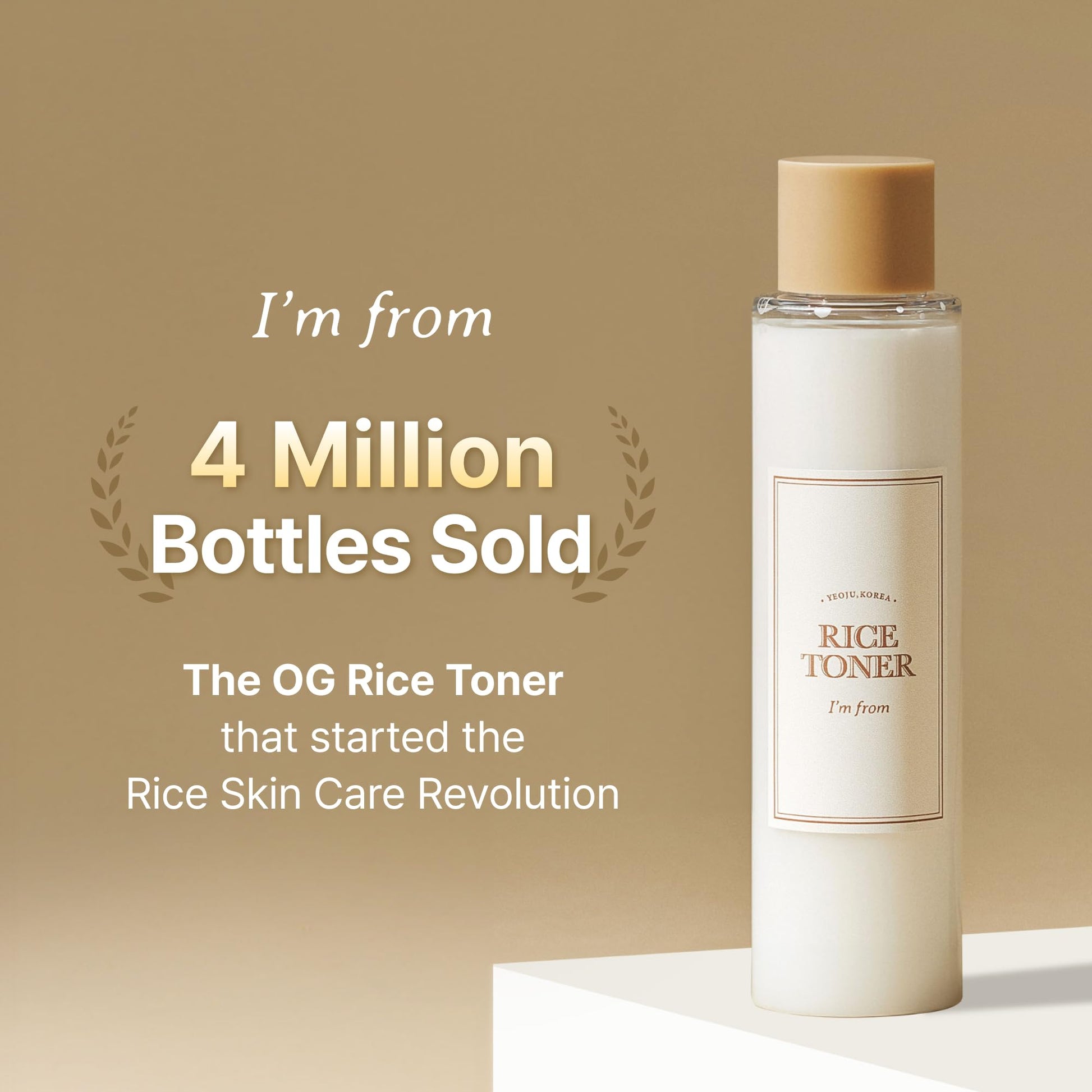I'm from Rice Toner, Milky Toner for Glowing Skin, Korean Rice, Glow Essence with Niacinamide, Hydrating for Dry, Dull, Combination Skin, Vegan, Fragrance Free, Glass Skin 5.07 Fl Oz - Medaid International