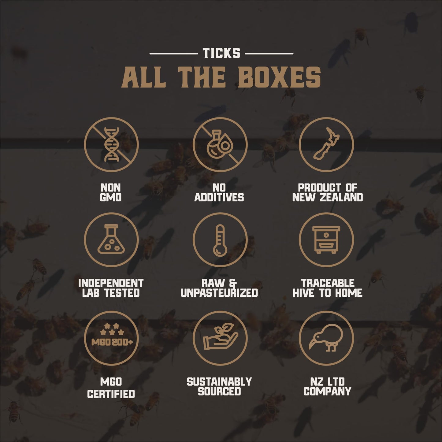 Gold Fern Honey - Raw New Zealand Manuka Honey | 8.8oz MGO 200+ | Pure, Natural, Unpasteurized, and Unfiltered Superfood Honey, Traceable from Hive to Hand. - Medaid International