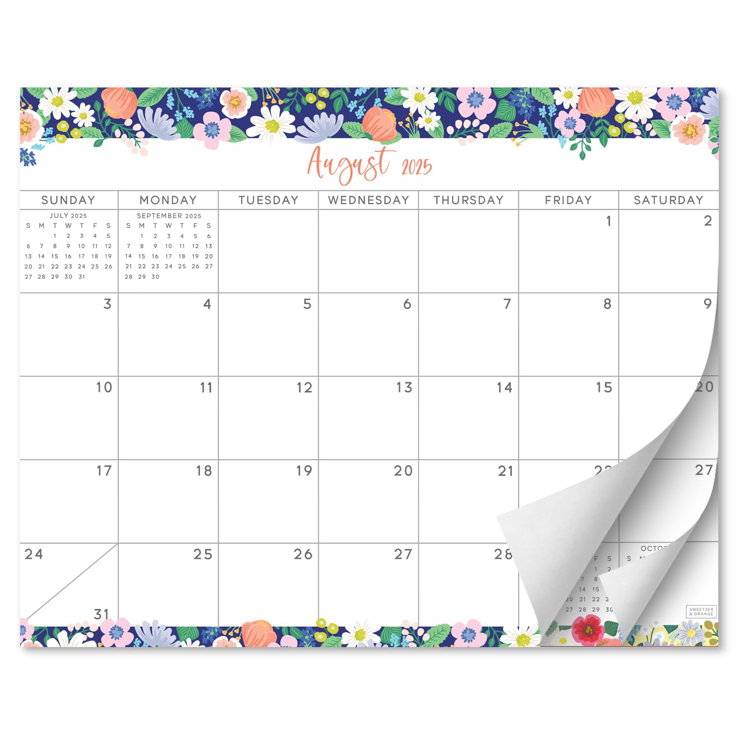 S&O Floral Magnetic Fridge Calendar from July 2025-Dec 2026 - Tear-Off Refrigerator Calendar to Track Events & Appointments - 18 Month Magnetic Planner for Fridge for Easy Planning - 8"x10" in. - Medaid International
