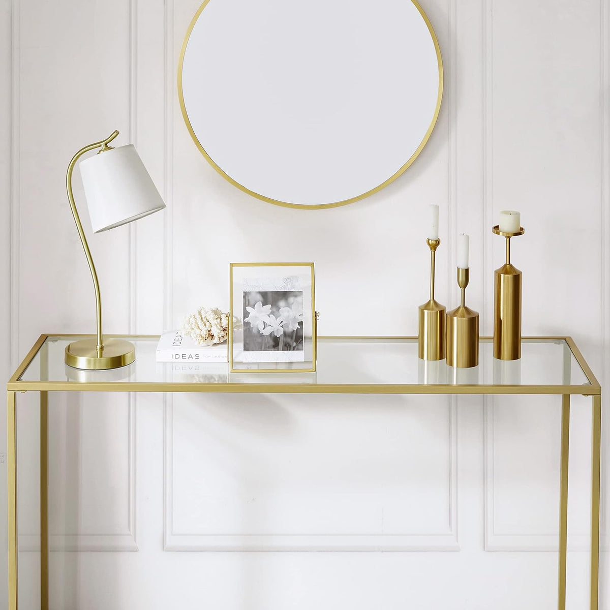 VASAGLE Console table tempered glass table top LGT036A01