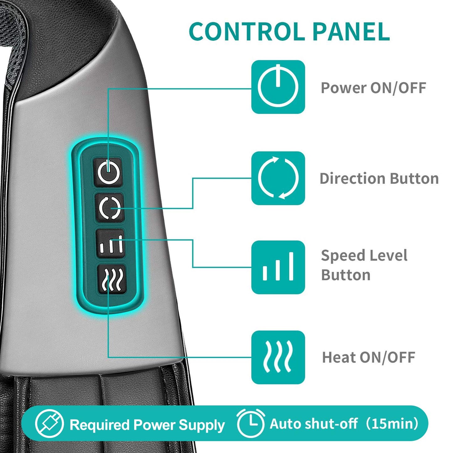 Nekteck Shiatsu Neck Massager for Pain Relief Deep Tissue with Heat, 3D Kneading Massage Pillow Back Shoulder Massagerfor Body Muscle, Plug-in Use for Home Office Car, Gifts for Mom Dad Him Her - Medaid International