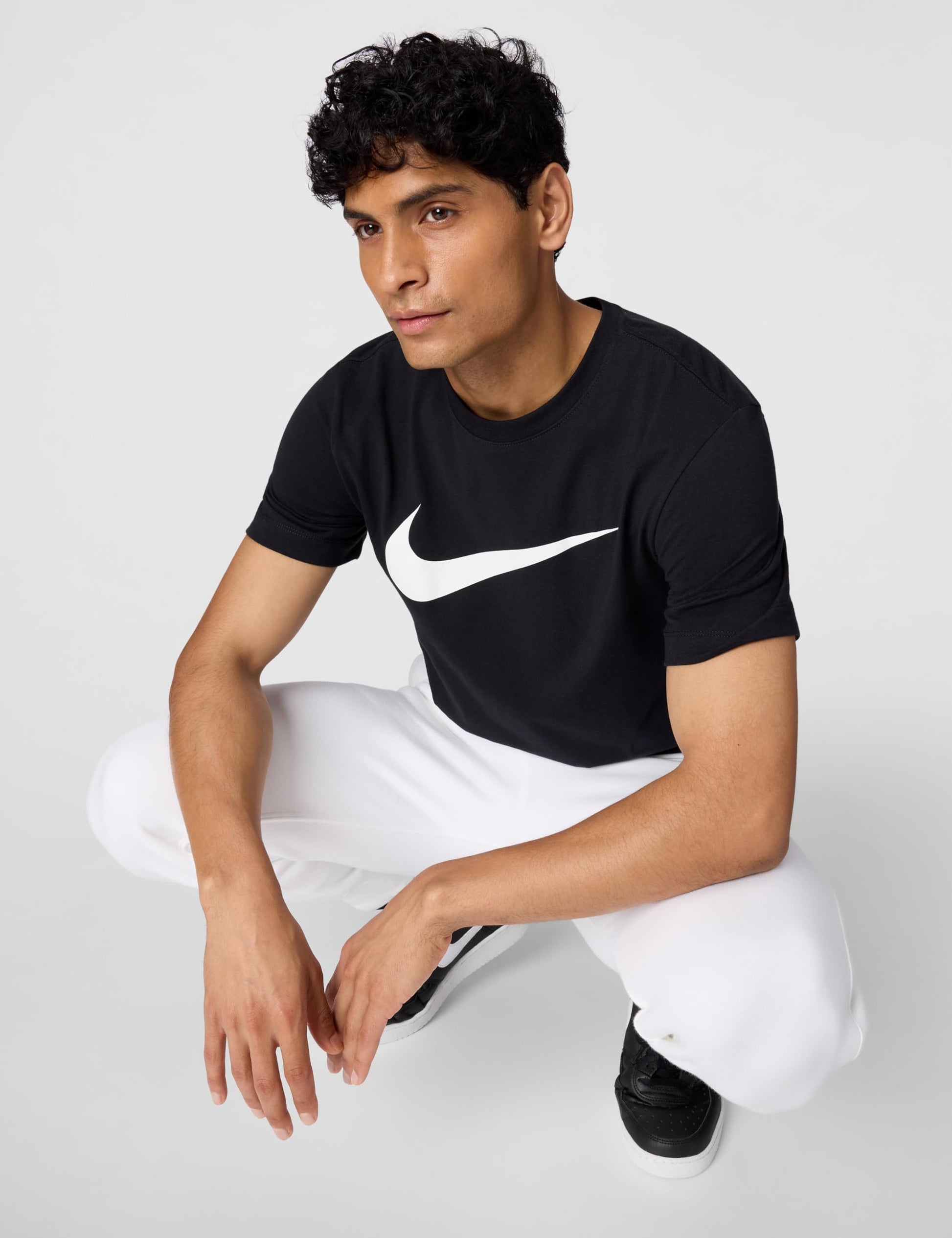 Nike Men's Sportswear Icon Swoosh T-Shirt, Black/White, 2XL - Medaid International
