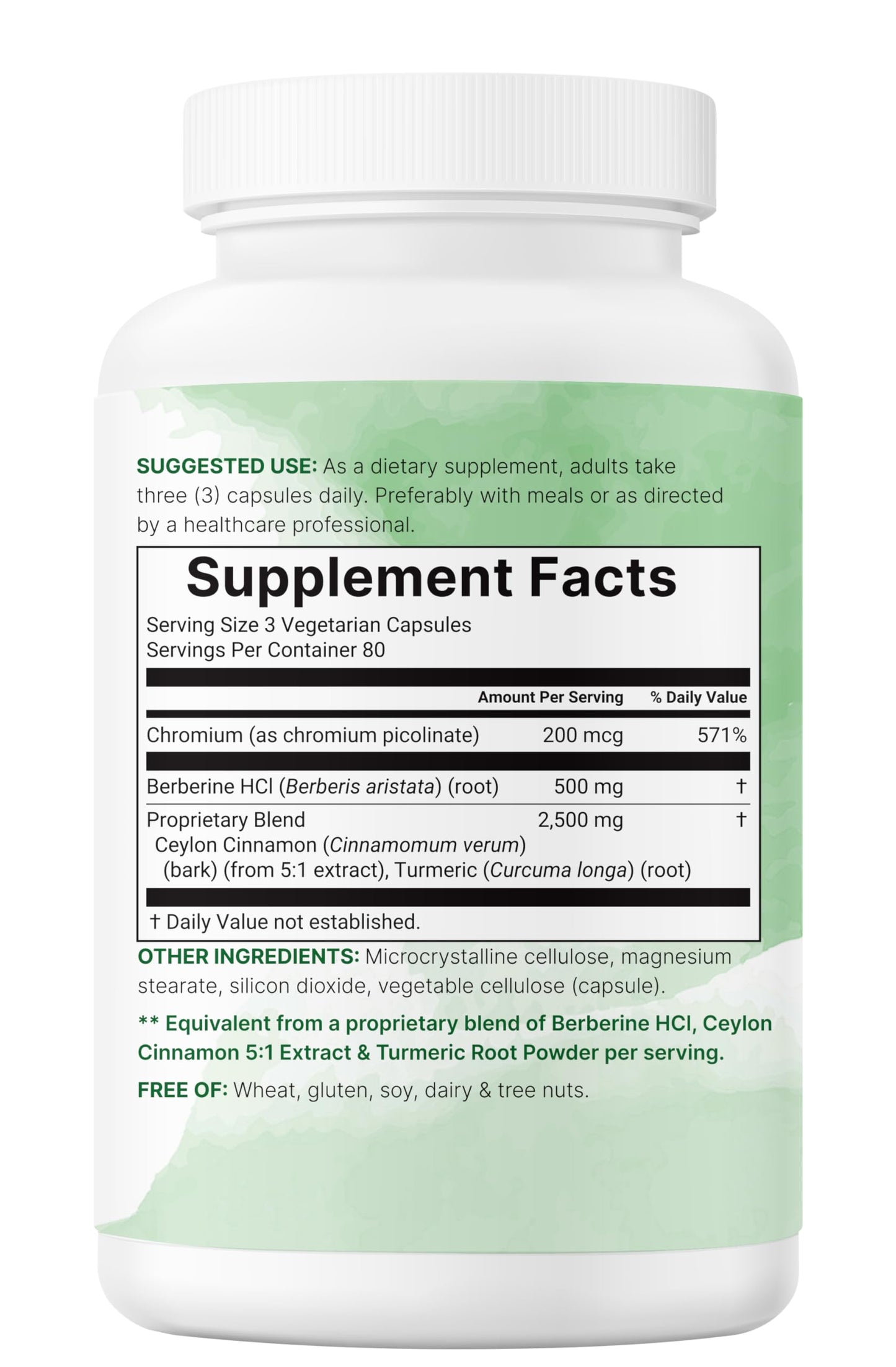 Berberine with Ceylon Cinnamon, Chromium, & Turmeric | 3,000mg Equivalent | 240 Veggie Capsules | High Potency Berberine HCl Root + Cinnamon Bark Extract | Heart Health & Immune Support Supplement* - Medaid International