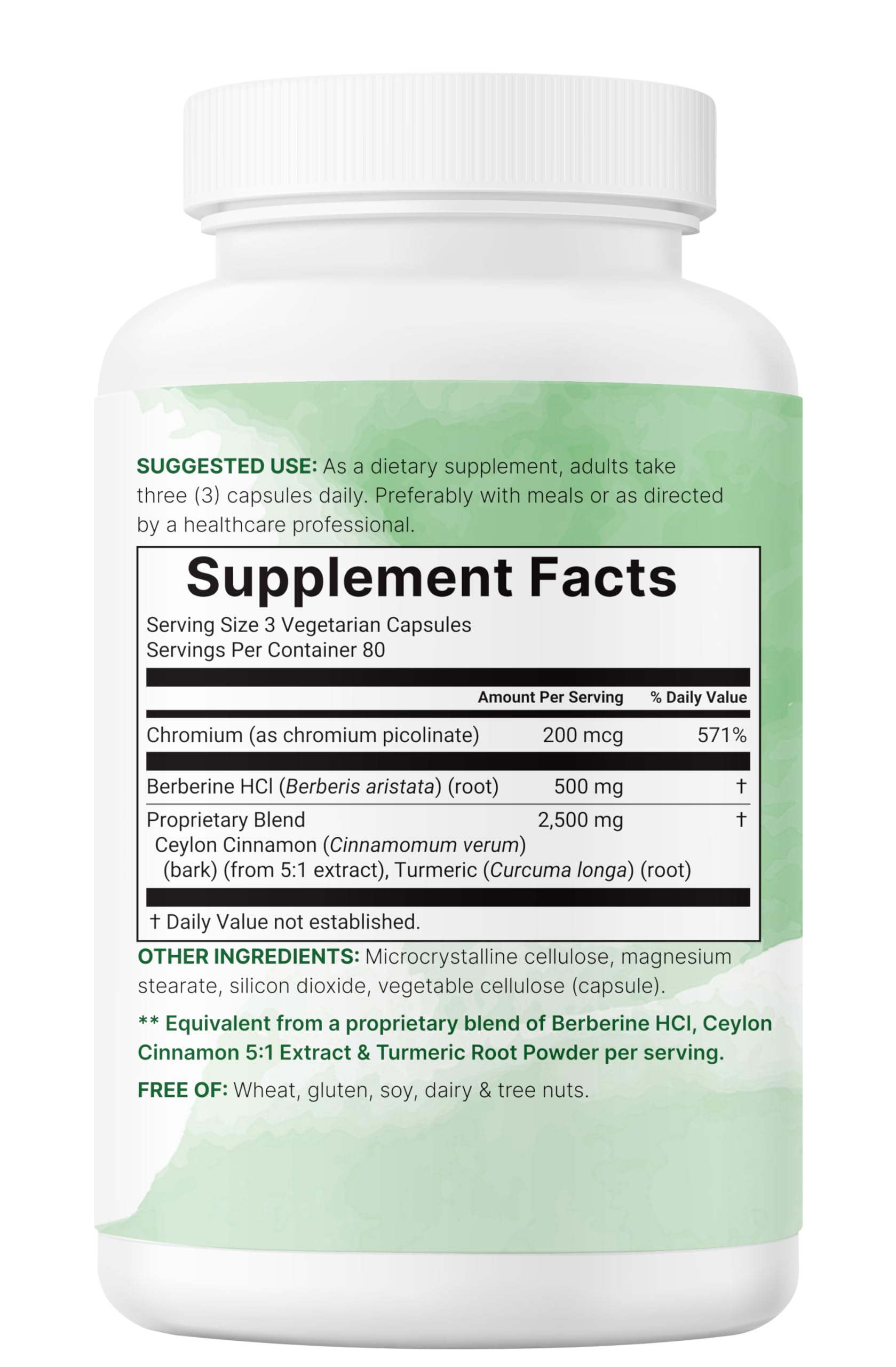 Berberine with Ceylon Cinnamon, Chromium, & Turmeric | 3,000mg Equivalent | 240 Veggie Capsules | High Potency Berberine HCl Root + Cinnamon Bark Extract | Heart Health & Immune Support Supplement* - Medaid International
